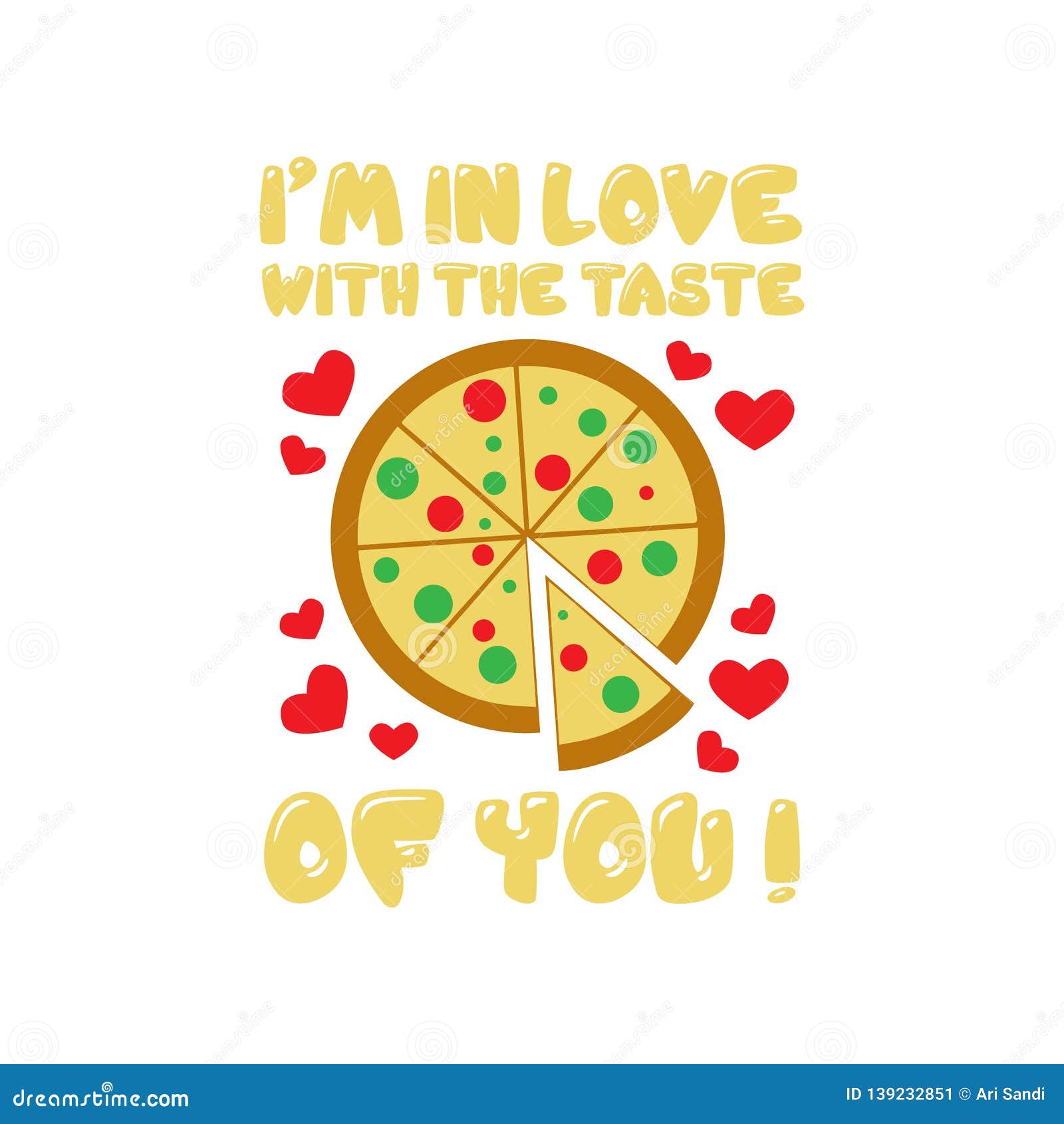 Pizza Quote and Saying Good for Print Stock Illustration - Illustration