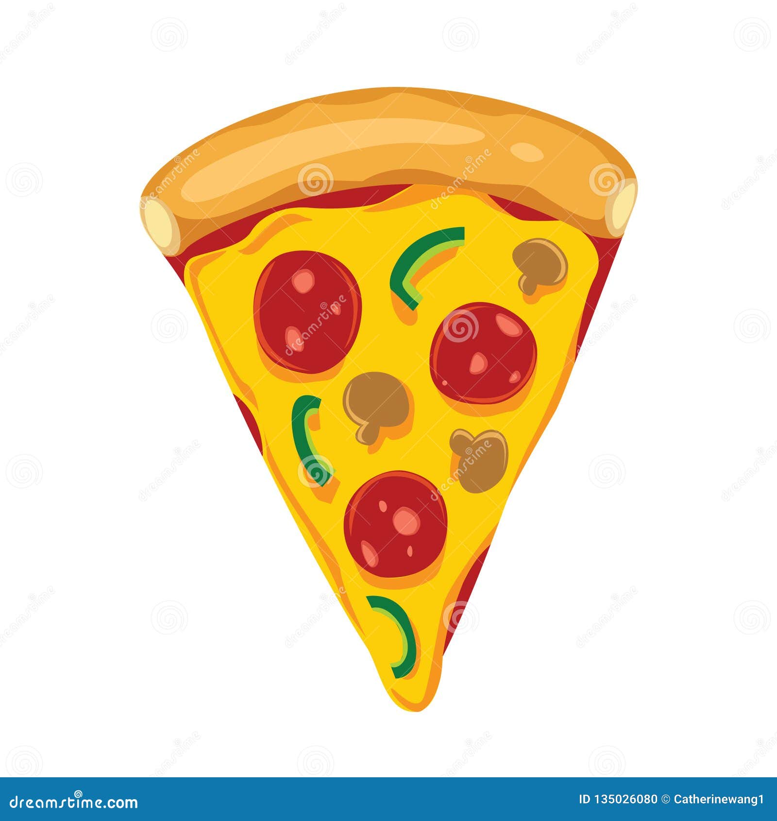 Pizza Slice from Above Cartoon Illustration Stock Vector - Illustration of  colorful, cheese: 135026080