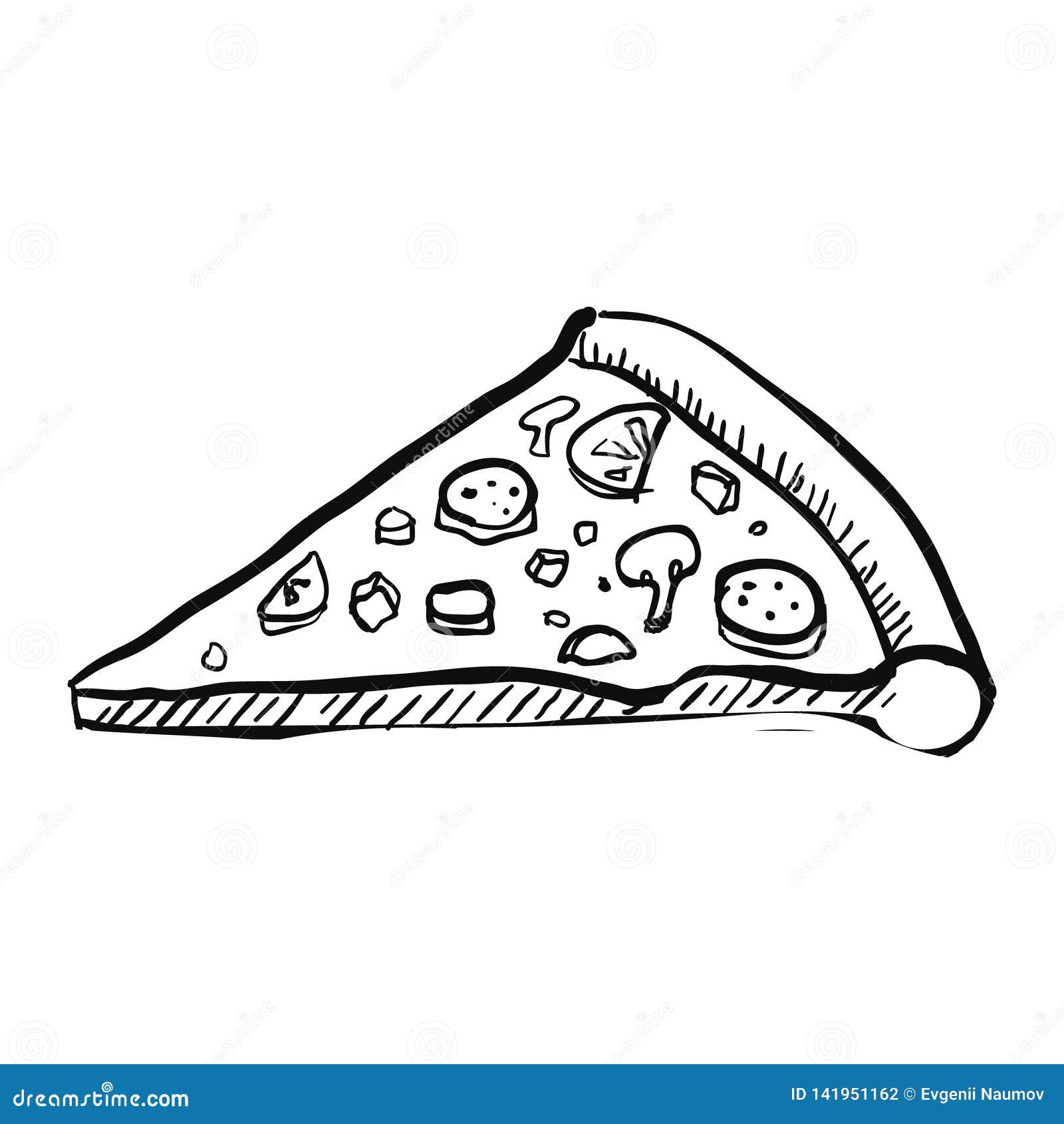Pizza Slice Drawing PNG Transparent SVG Vector | OnlyGFX.com