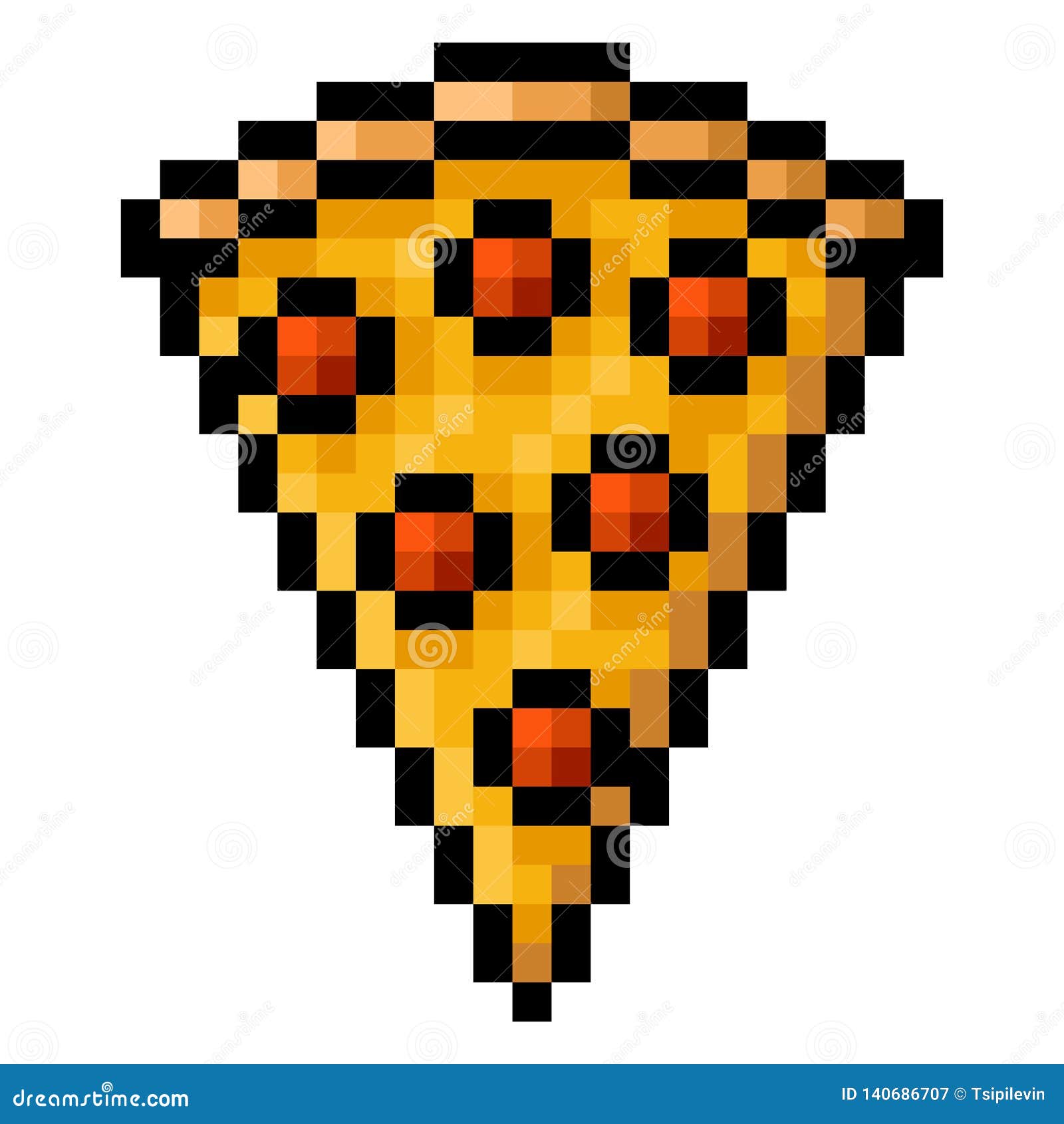 Pizza Slice Pixel Art On White Background Stock Illustration Illustration Of Pixel White 140686707