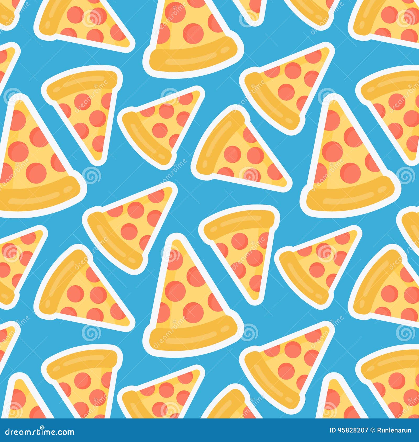 Pizza Slice Seamless Pattern Stock Illustration - Illustration of cartoon,  salami: 95828207
