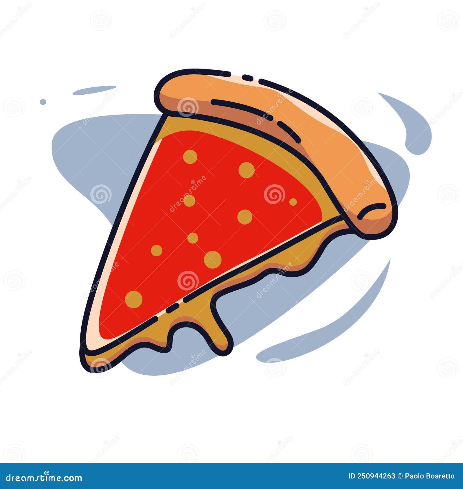 pizza slice on white background,