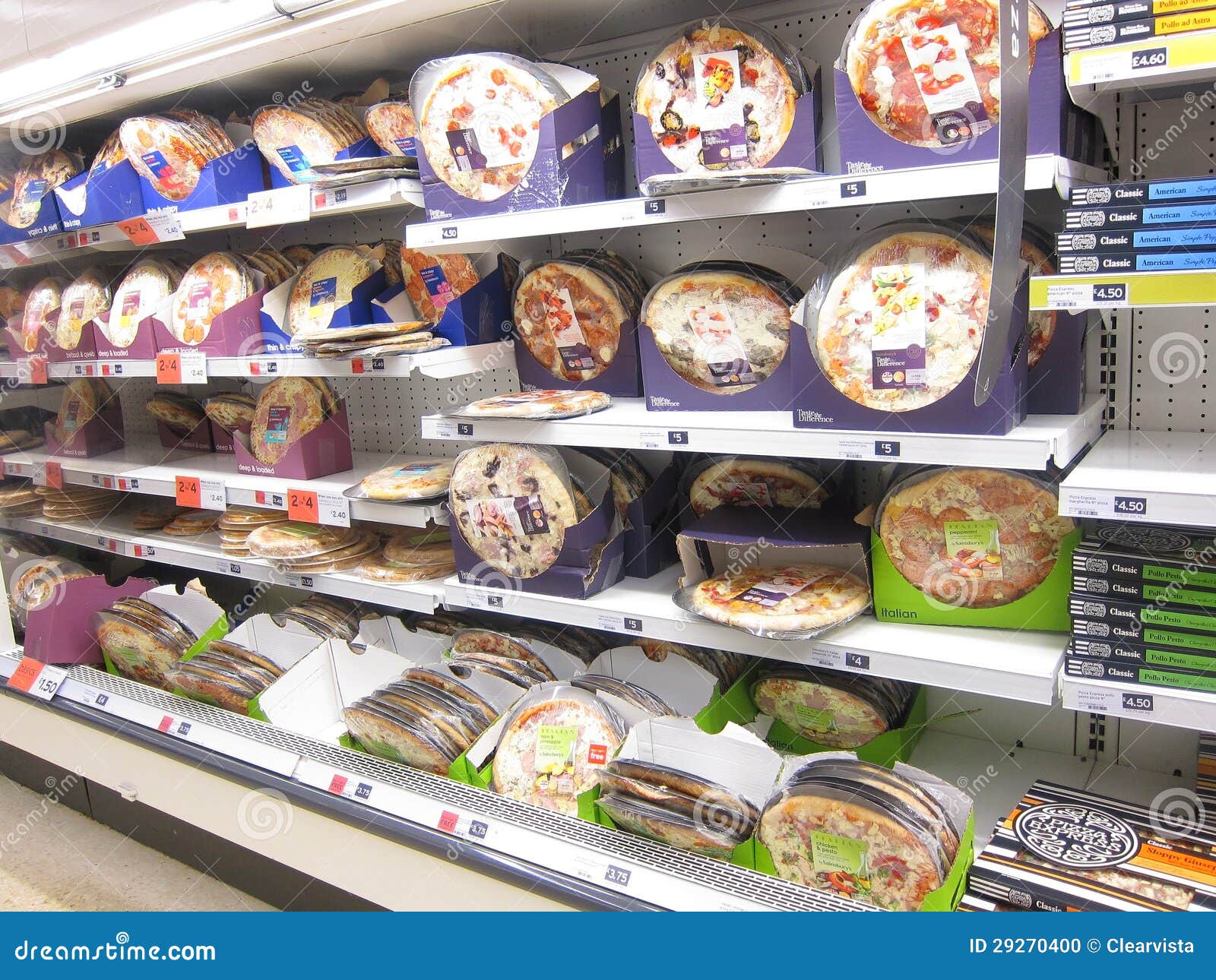 Pizzas for Sale in a Food Store. Editorial Image Image of