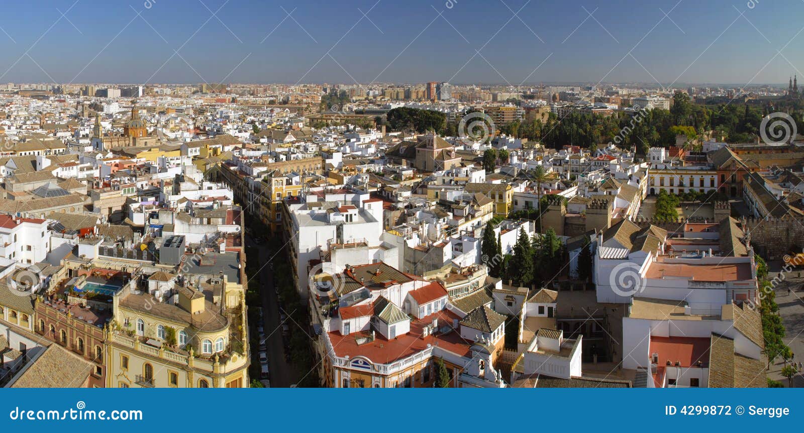 Piękny widok Seville. Piękny widok w sewilli w powietrzu