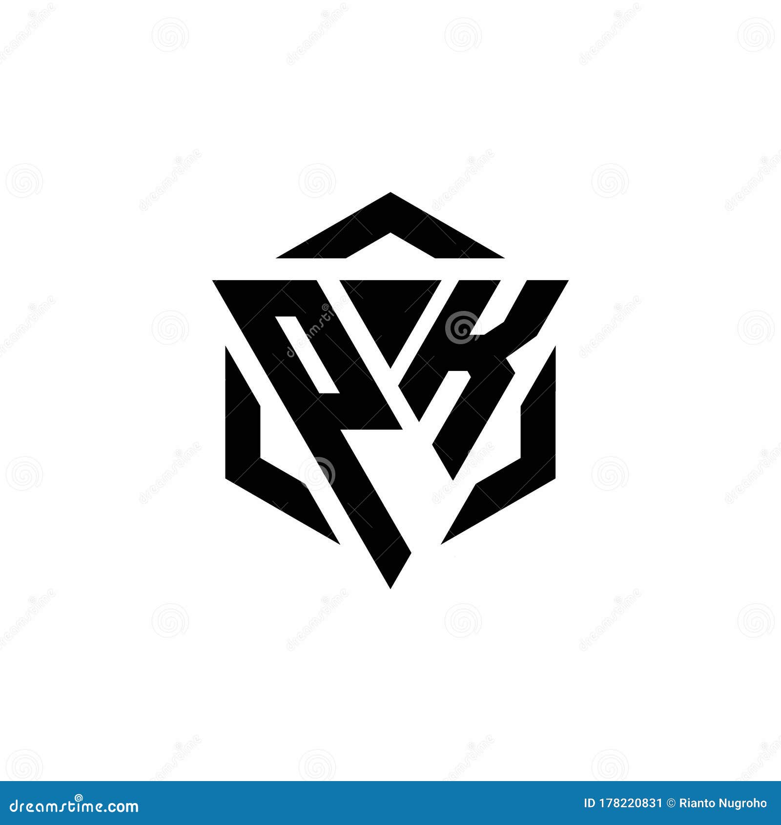 PK Logo Monogram with Triangle and Hexagon Modern Design Template Stock ...