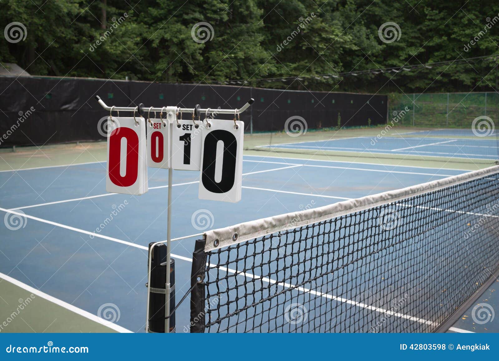 Placa Da Contagem Do Campo De Tênis Foto de Stock - Imagem ...