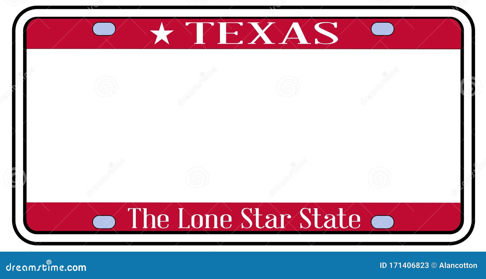 Placa De Licencia Estatal De BlankTexas Ilustración del Vector Placa De Licencia Estatal De BlankTexas Ilustración del Vector