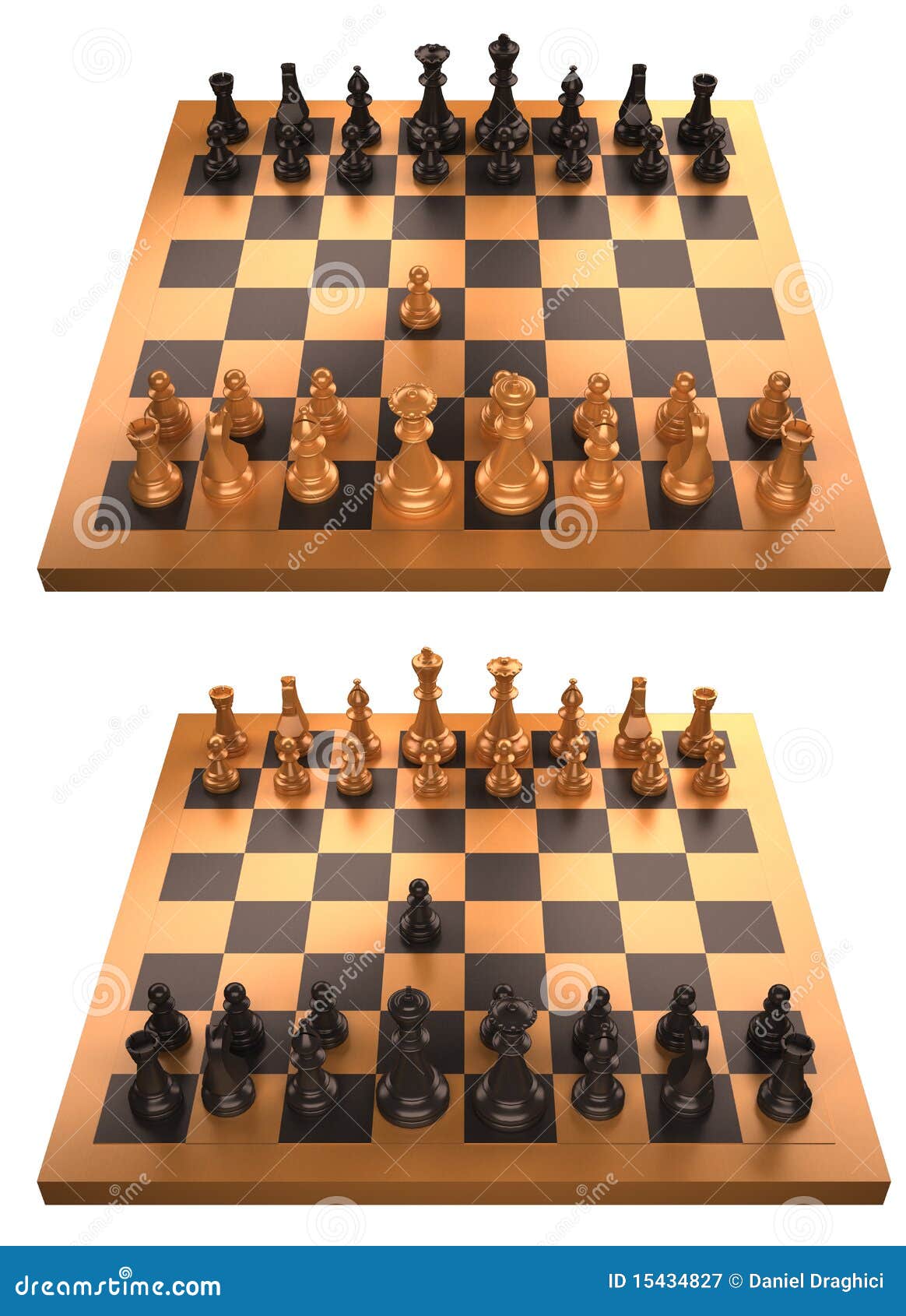 O Primeiro Movimento No Xadrez. 3d Ilustração. Foto Royalty Free