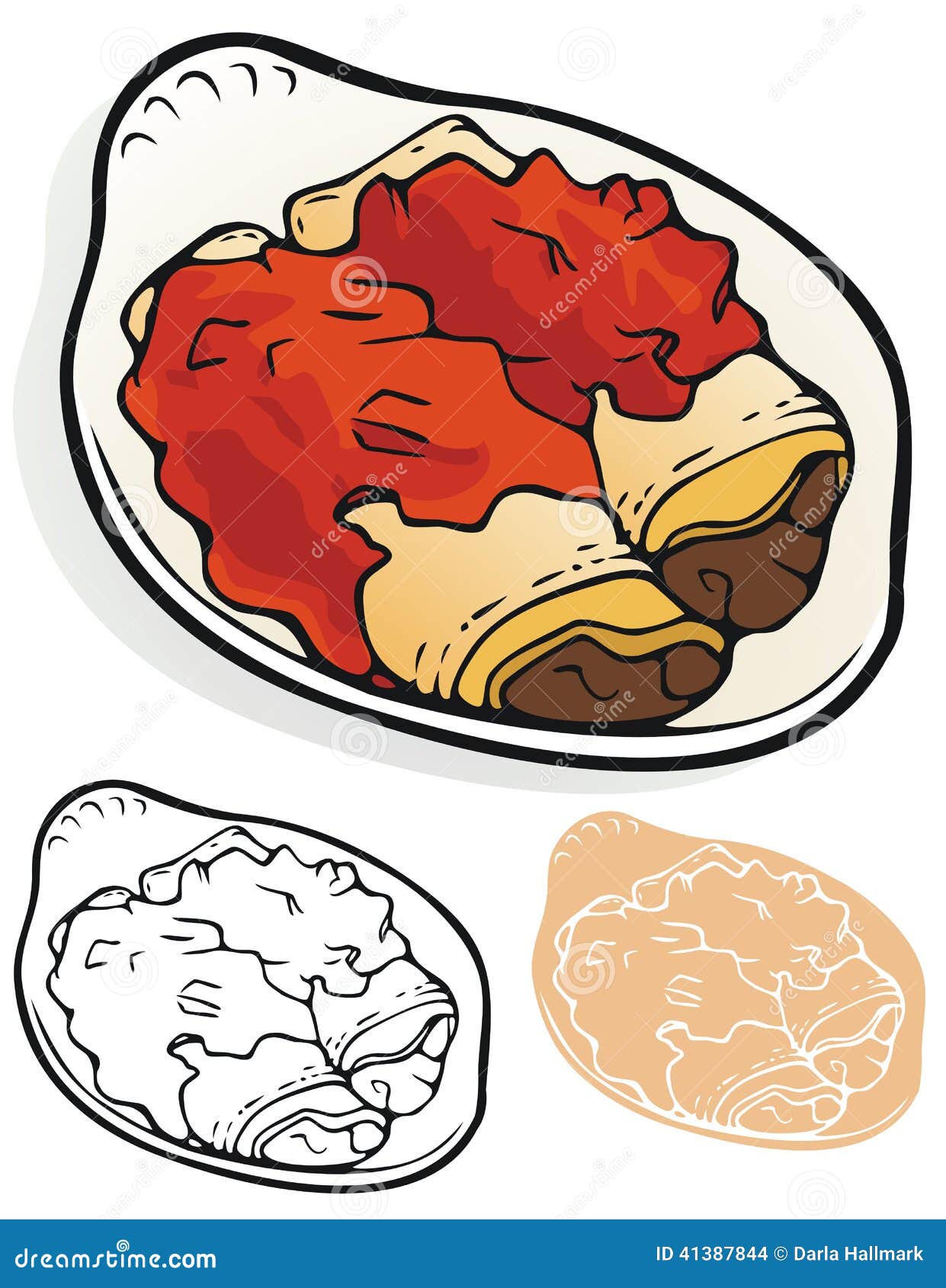 Placa del Enchilada ilustración del vector. Ilustración de salsa - 41387844