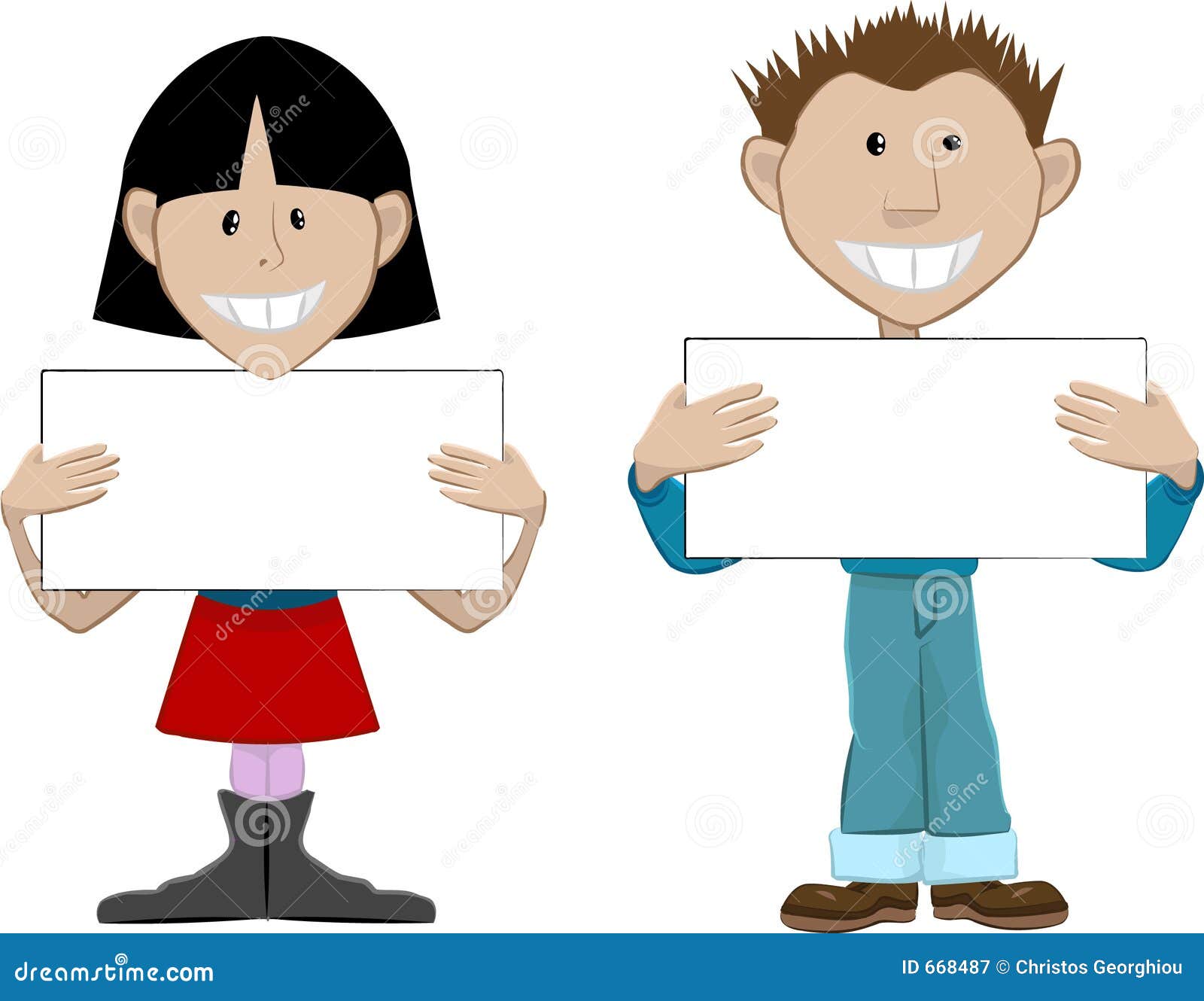 Placard people stock vector. Illustration of happy, hold 668487