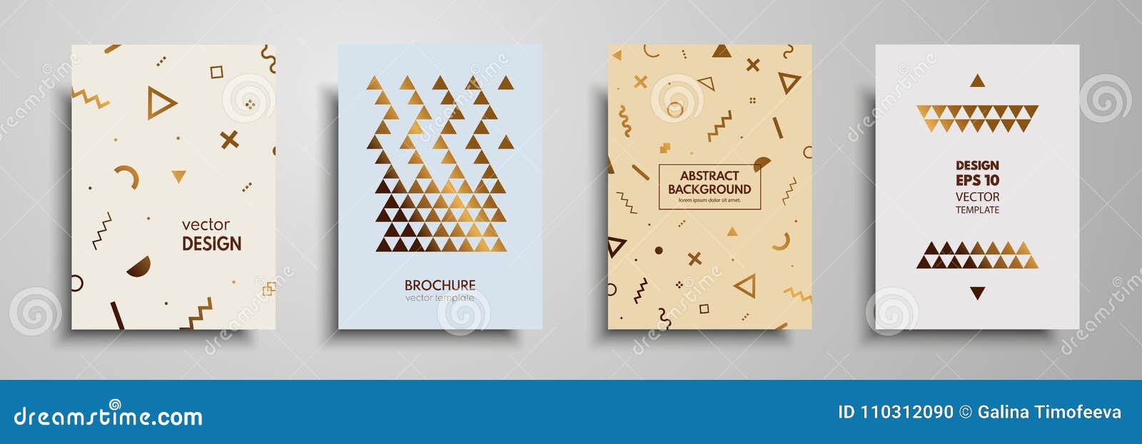 placard templates set with abstract geometric elements design cards placard templates