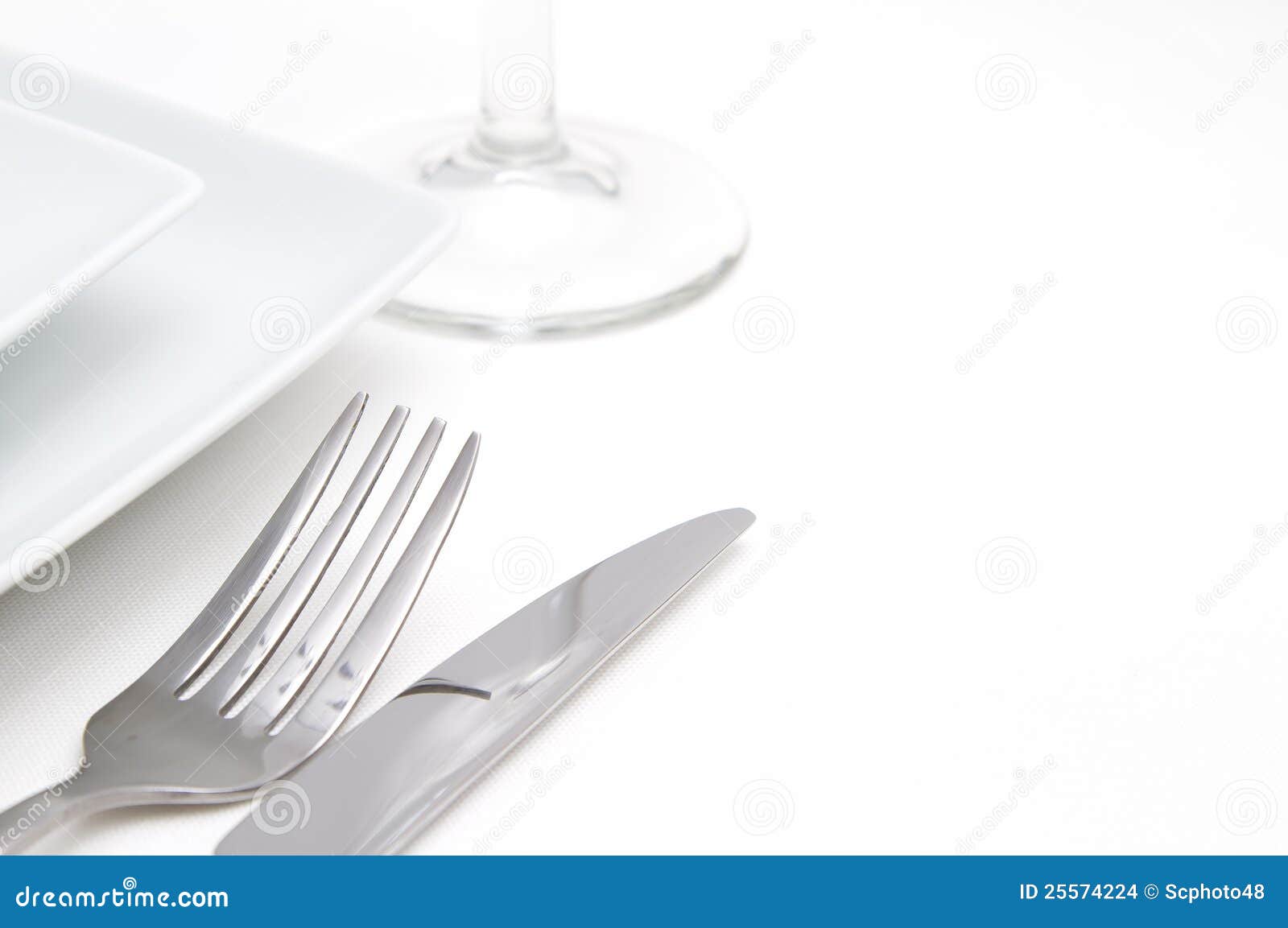 place setting with glass