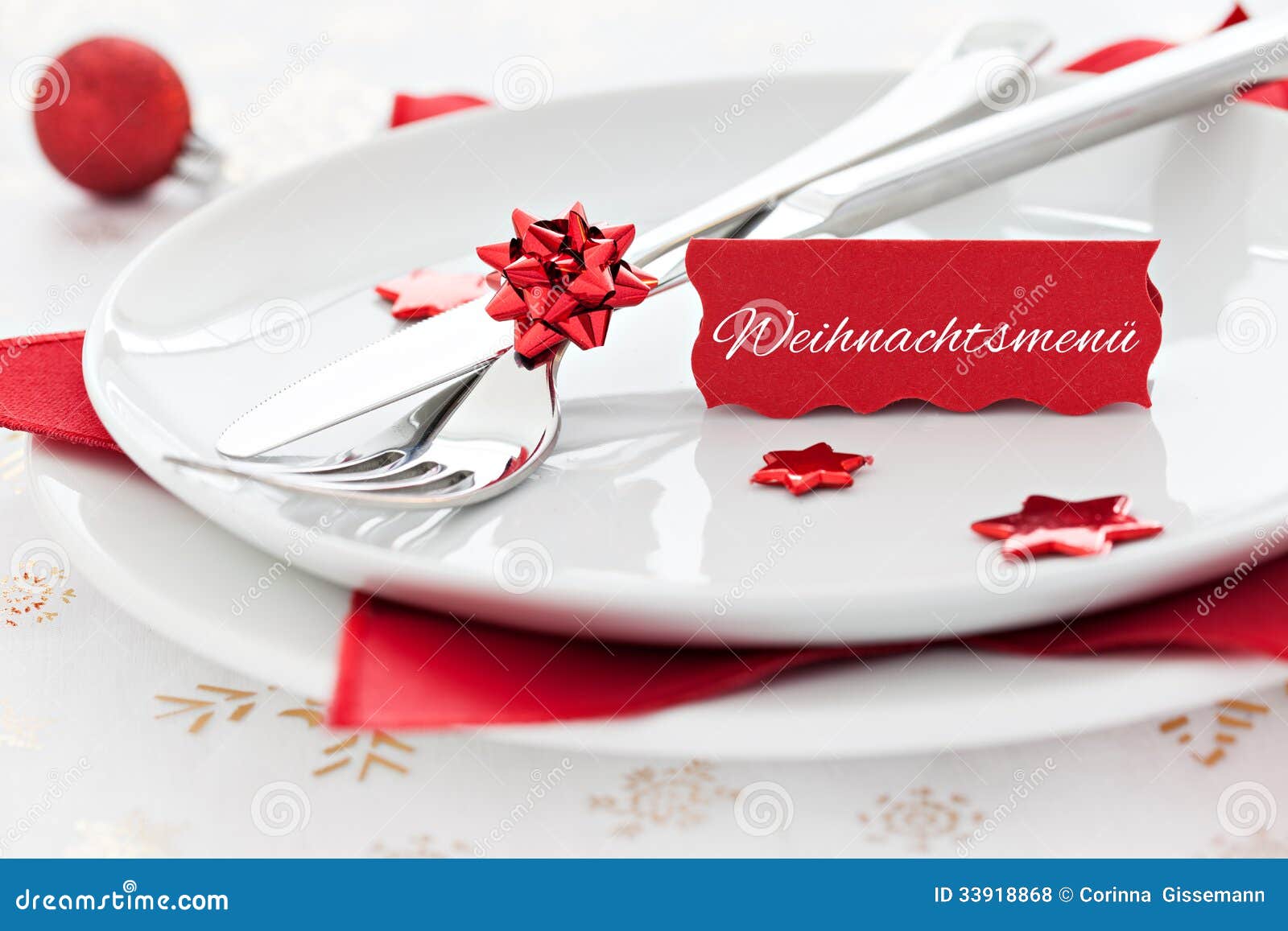 Place Setting with Tag and German Text Stock Photo Image of setting