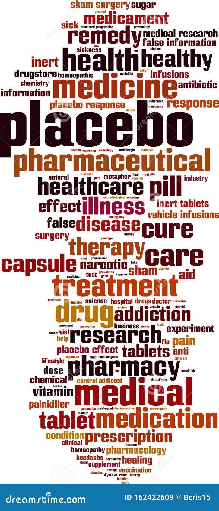 Placebo word cloud stock vector. Illustration of inert 162422609