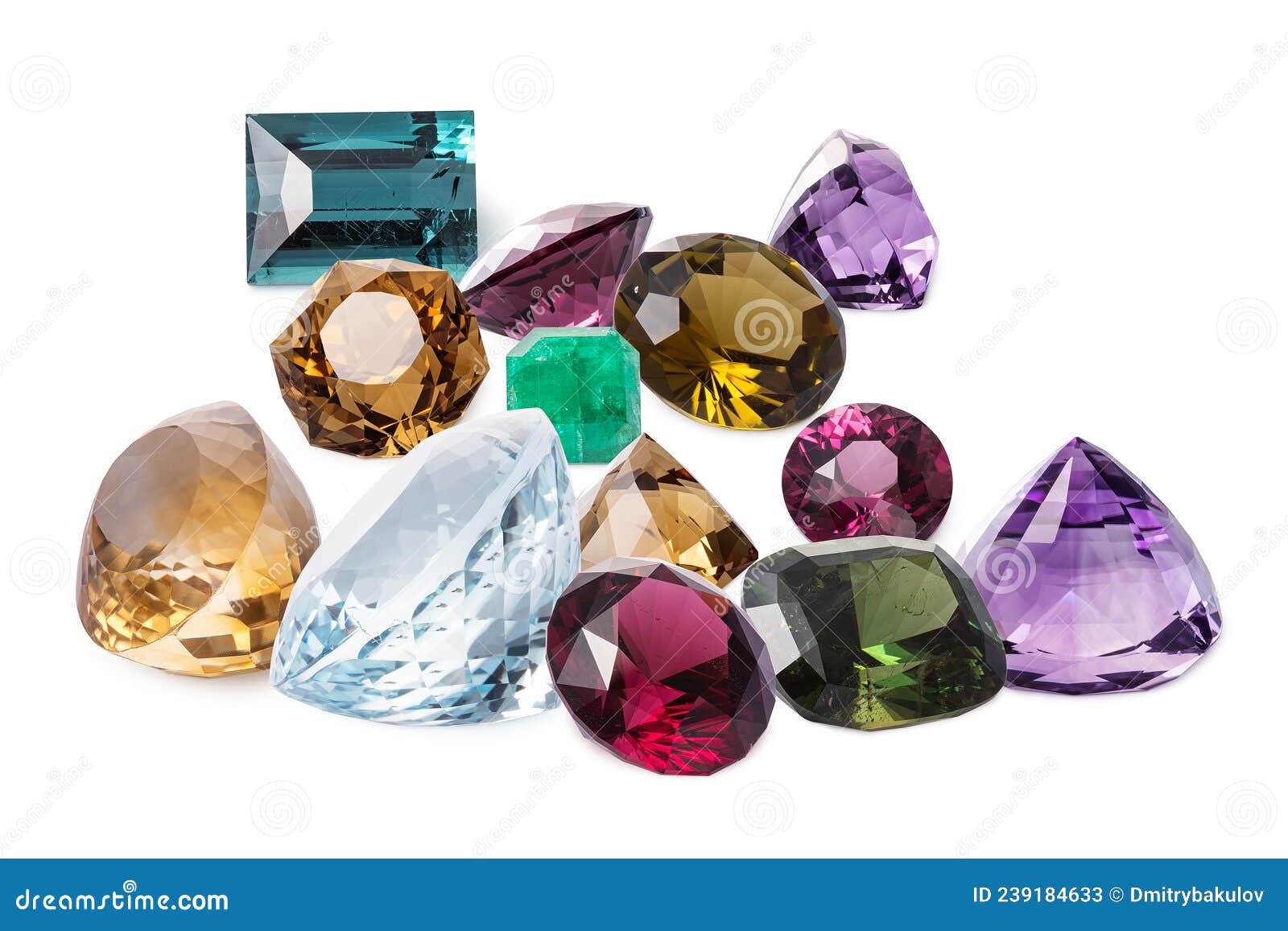placer of different dazzling jewels. perfect luxury gems