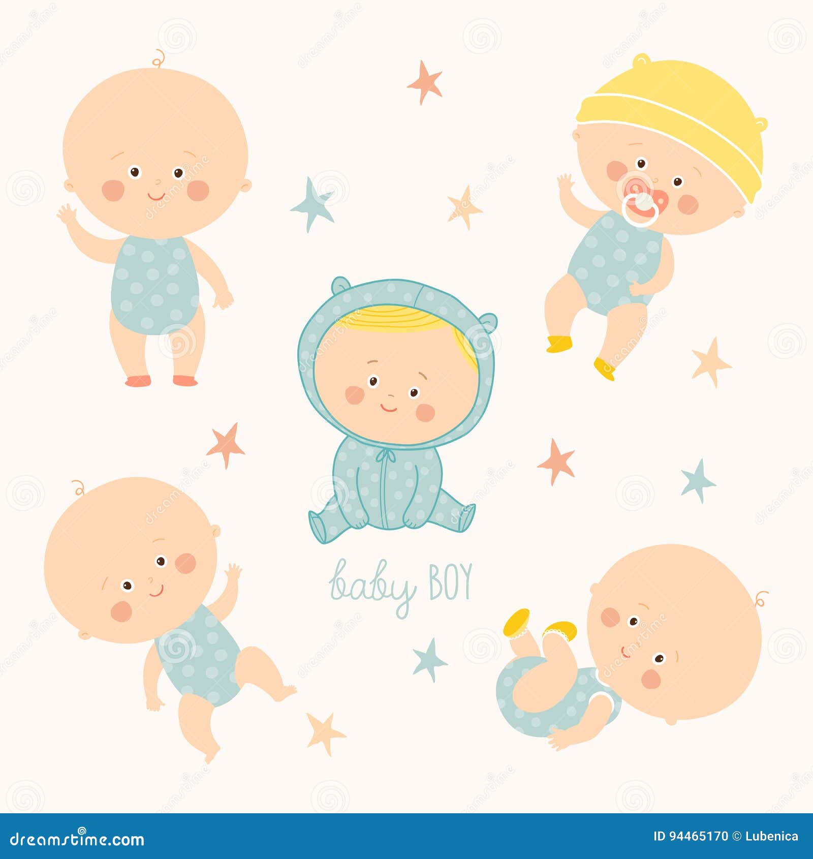Placez Avec Les Bebes Garcon Mignons Croissance De Nouveau Ne A L Enfant En Bas Age Diverses Poses Premiere Annee Activites Rampe Illustration De Vecteur Illustration Du Carte Action