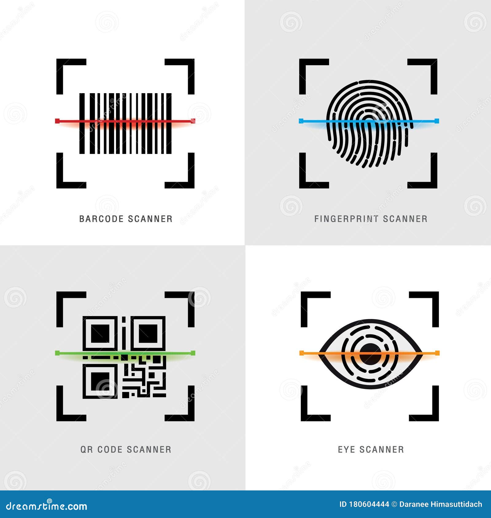 scanner de codes-barres portable à icône de couleur plate avec