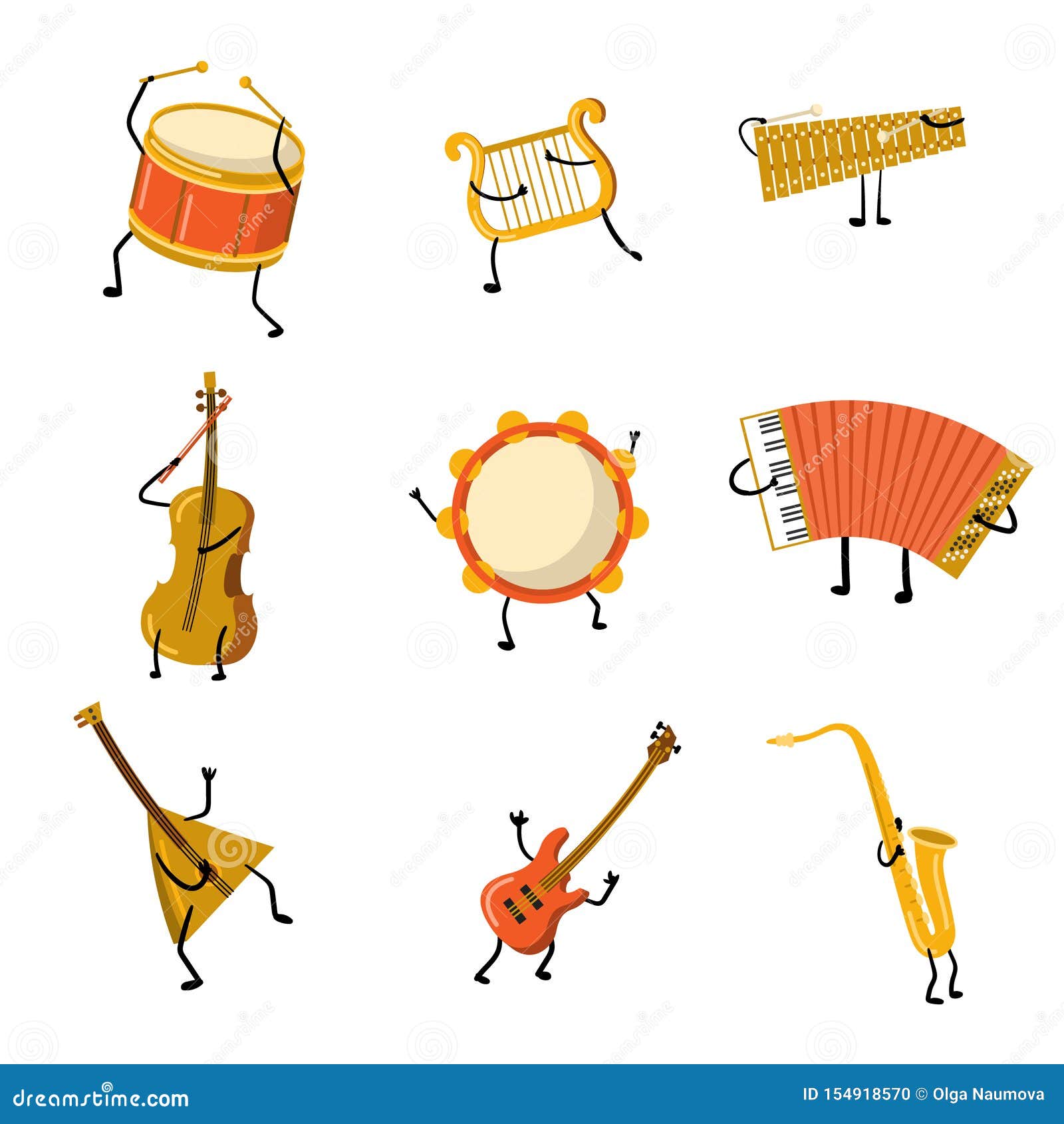 Dessin Instrument De Musique Rigolo Placez Des Caractères Drôles D'instrument De Musique Avec Des Mains Et Des Jambes Illustration de Vecteur - Illustration du homme, guitare: 154918570