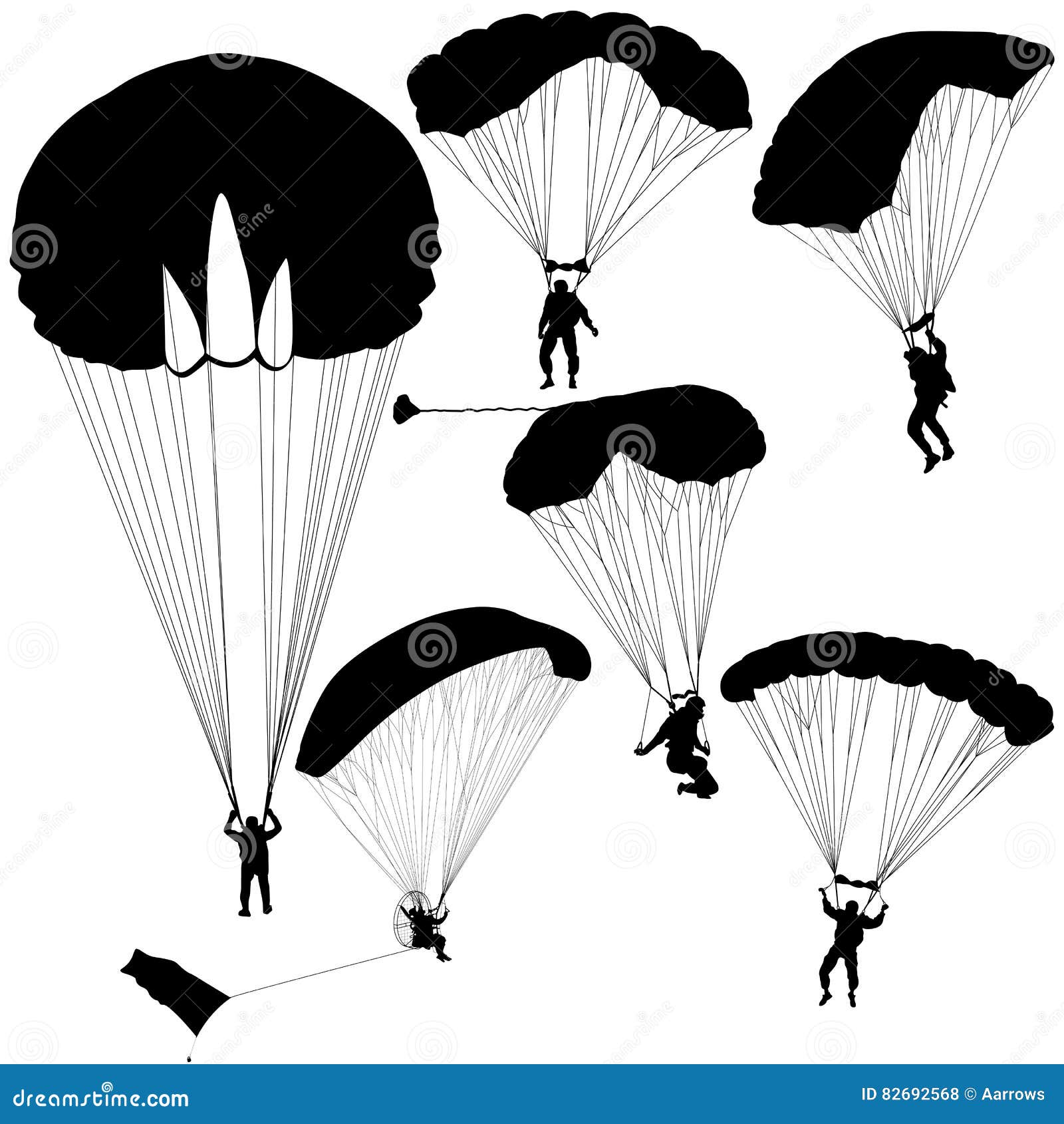 Placez Le Parachutiste Illustration De Parachutage De Vecteur De