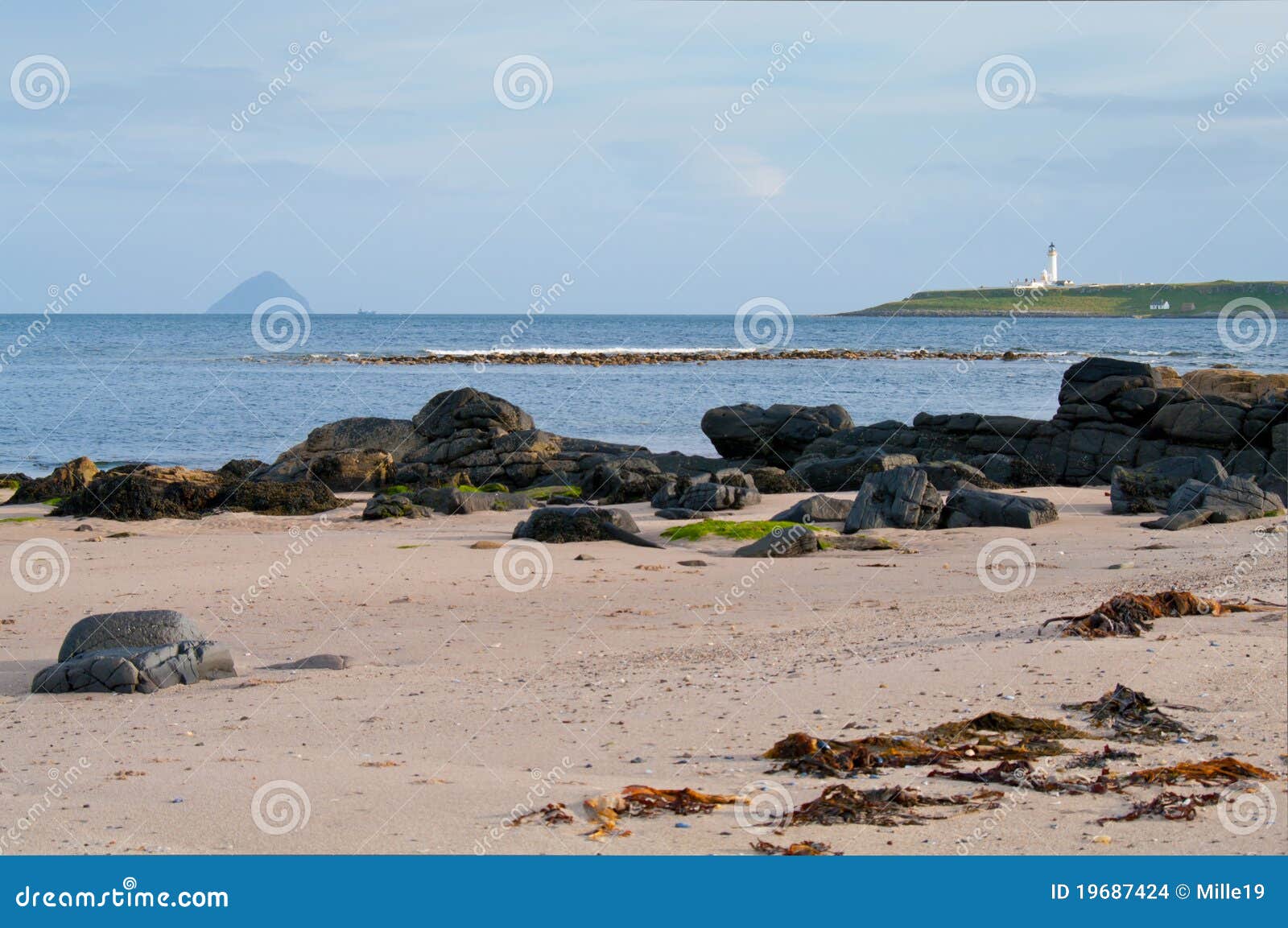 Pladda Island and Ailsa Craig Stock Photo Image of sandy, craig 19687424
