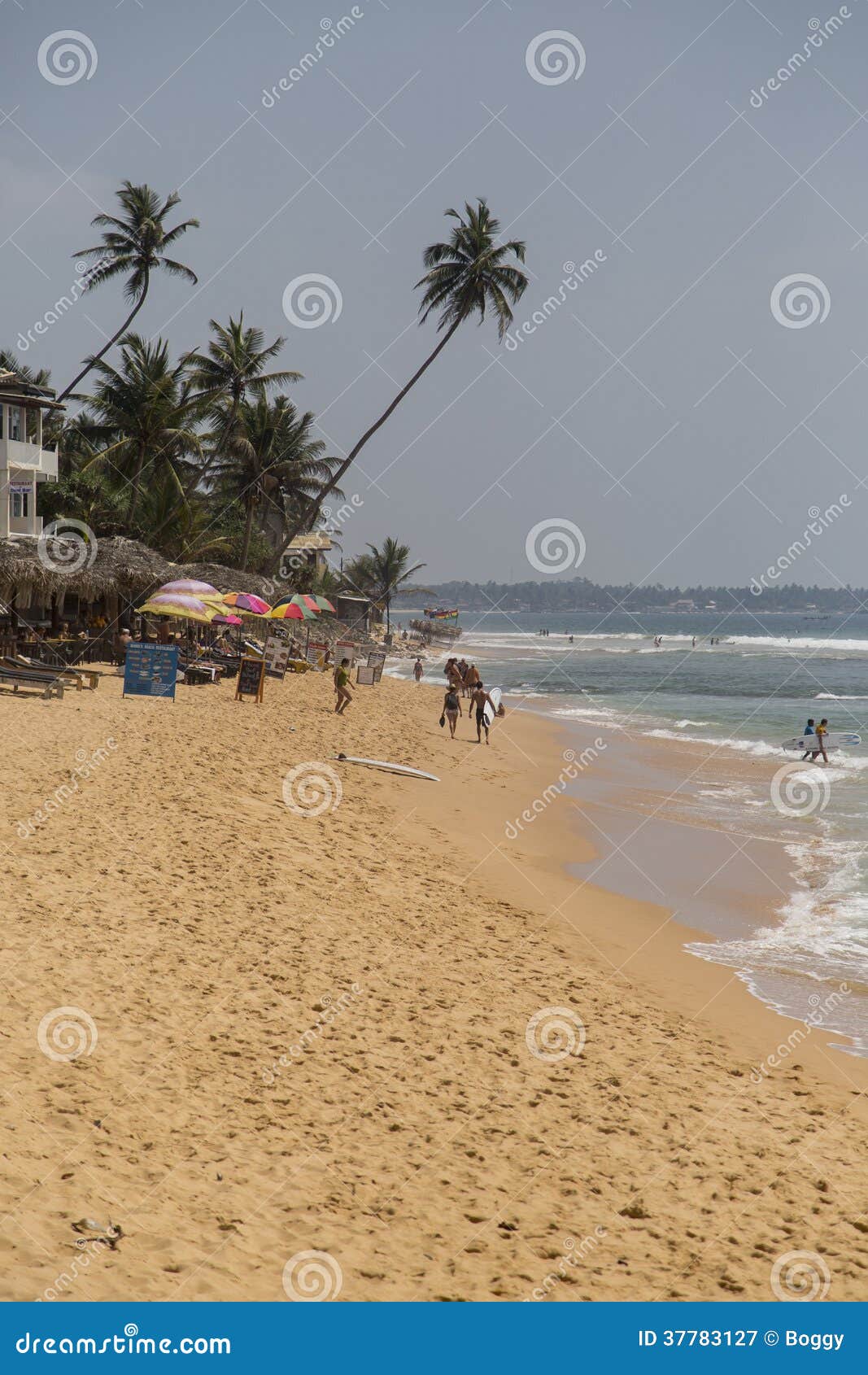 Plage De Hikkaduwa Dans Sri Lanka Photographie éditorial