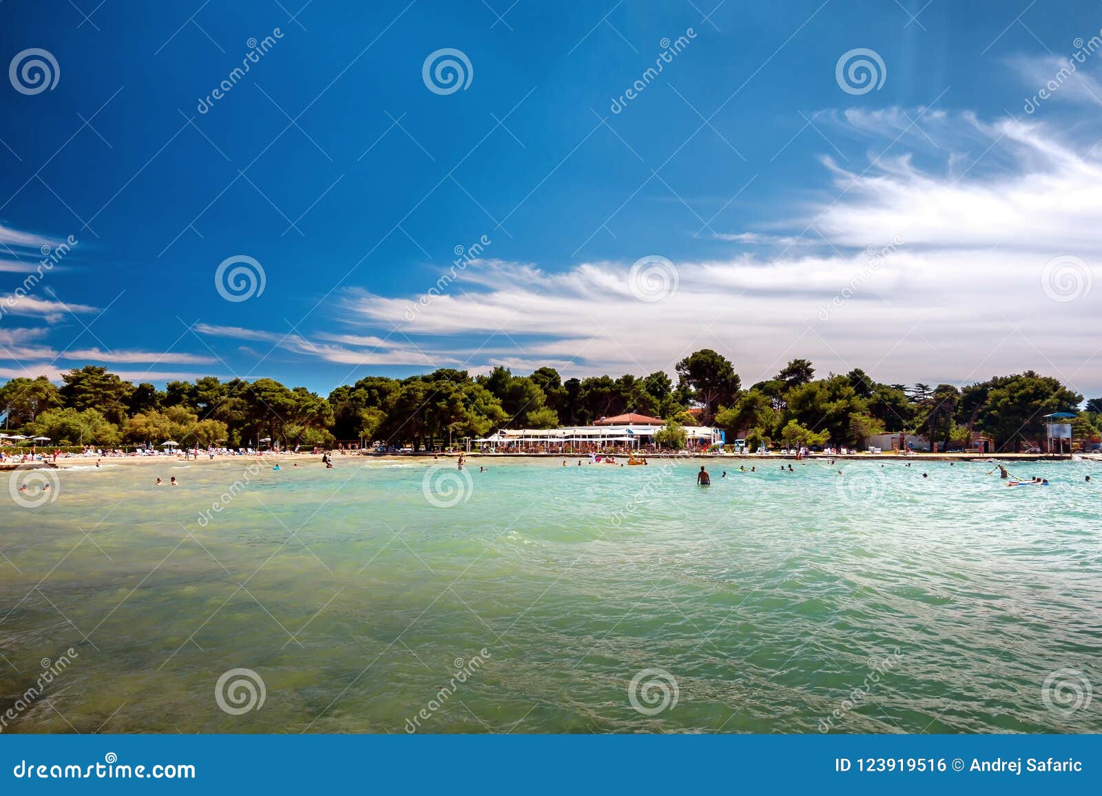 Plage De Luxe De Sable Dans Borik Zadar Croatie Photo Stock
