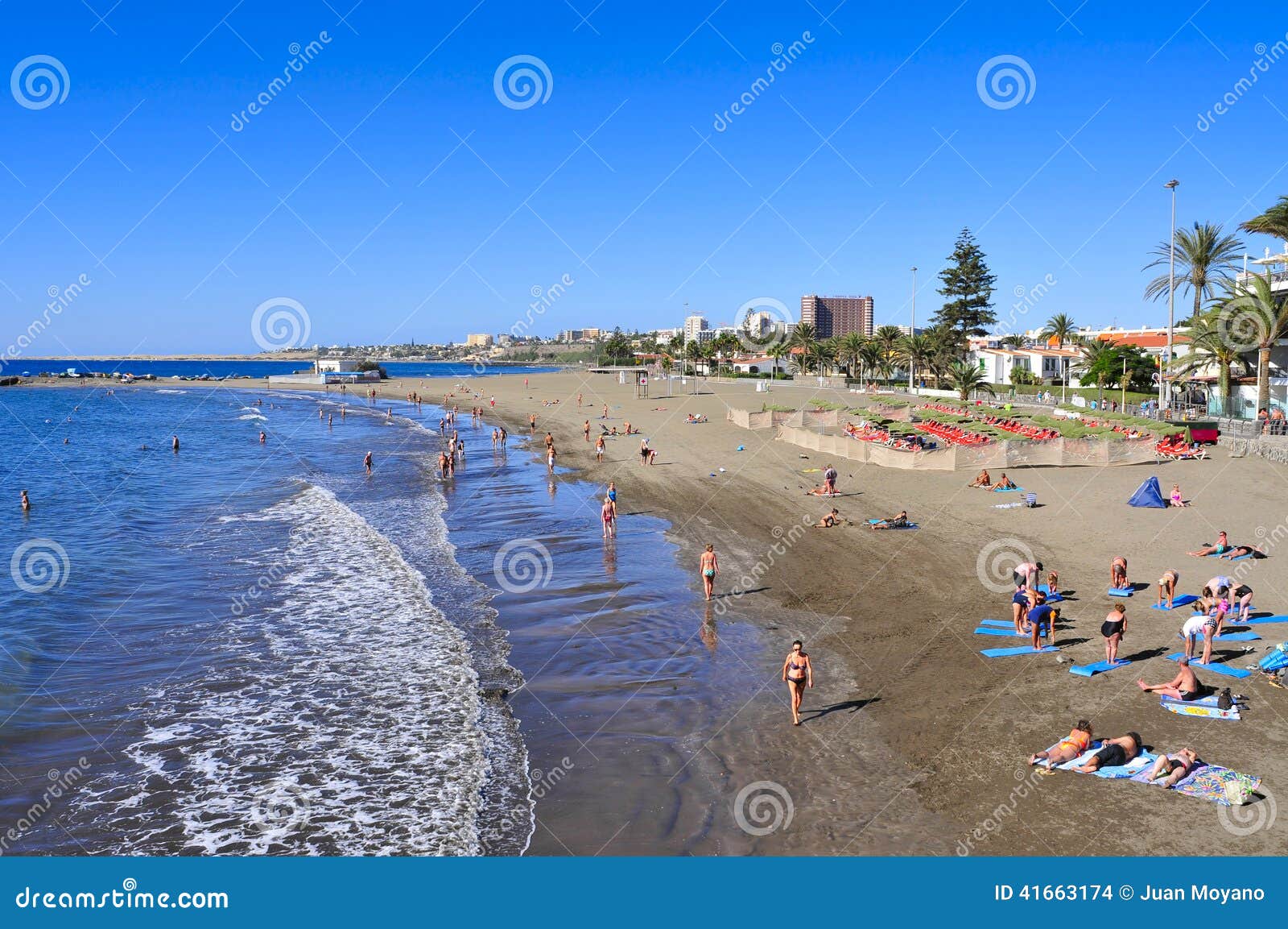 Plage De Playa Del Ingles Dans Maspalomas Mamie Canaria Espagne Image stock éditorial Image