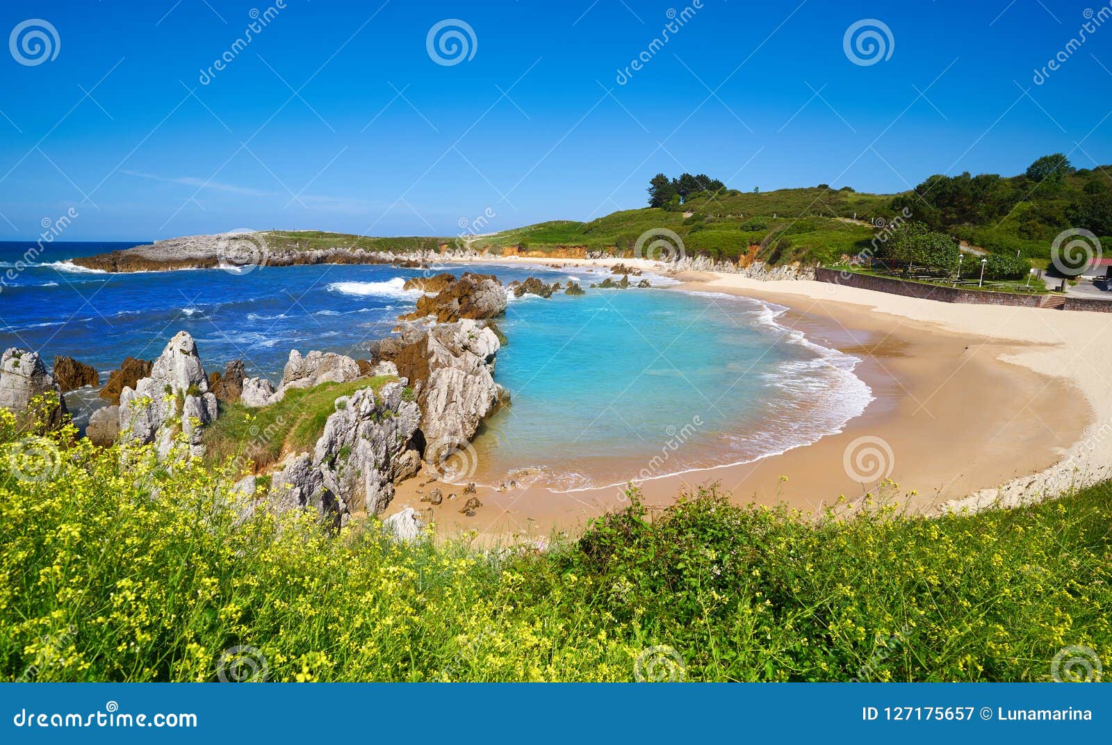 Plage De Playa De Toro à Llanes Asturies Espagne Image Stock