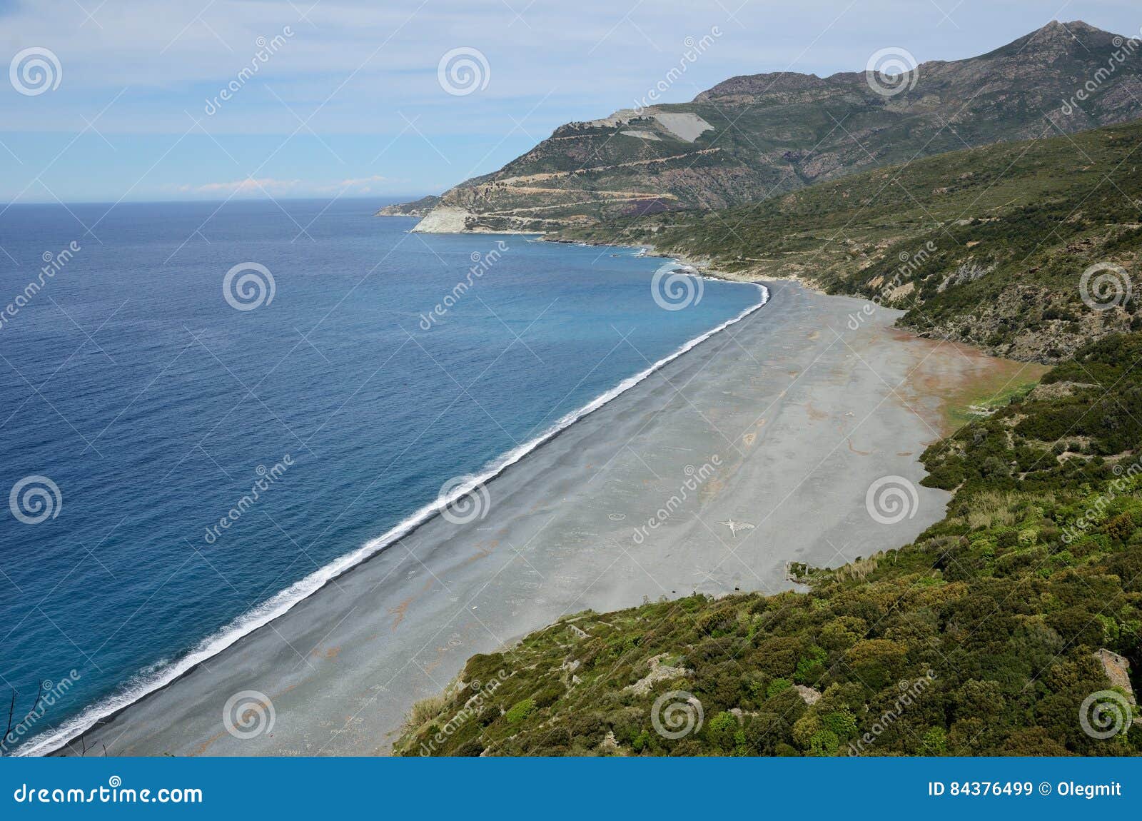 Plage Noire Célèbre De Nonza Image Stock Image Du Falaise