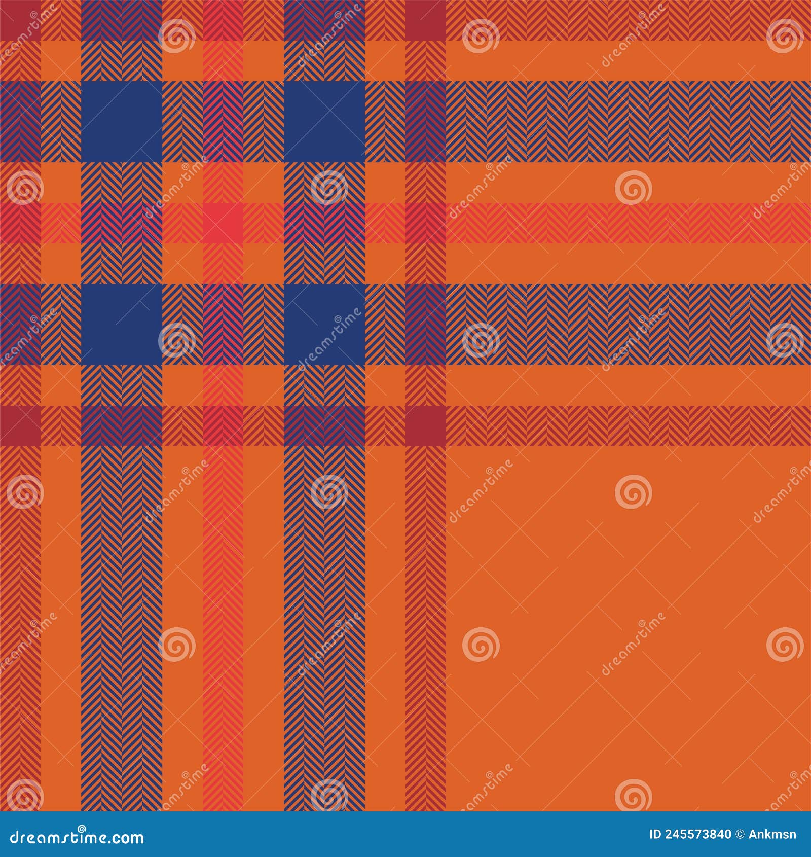 plaid check pattern in orange and red colors. seamless fabric texture. tartan textile print