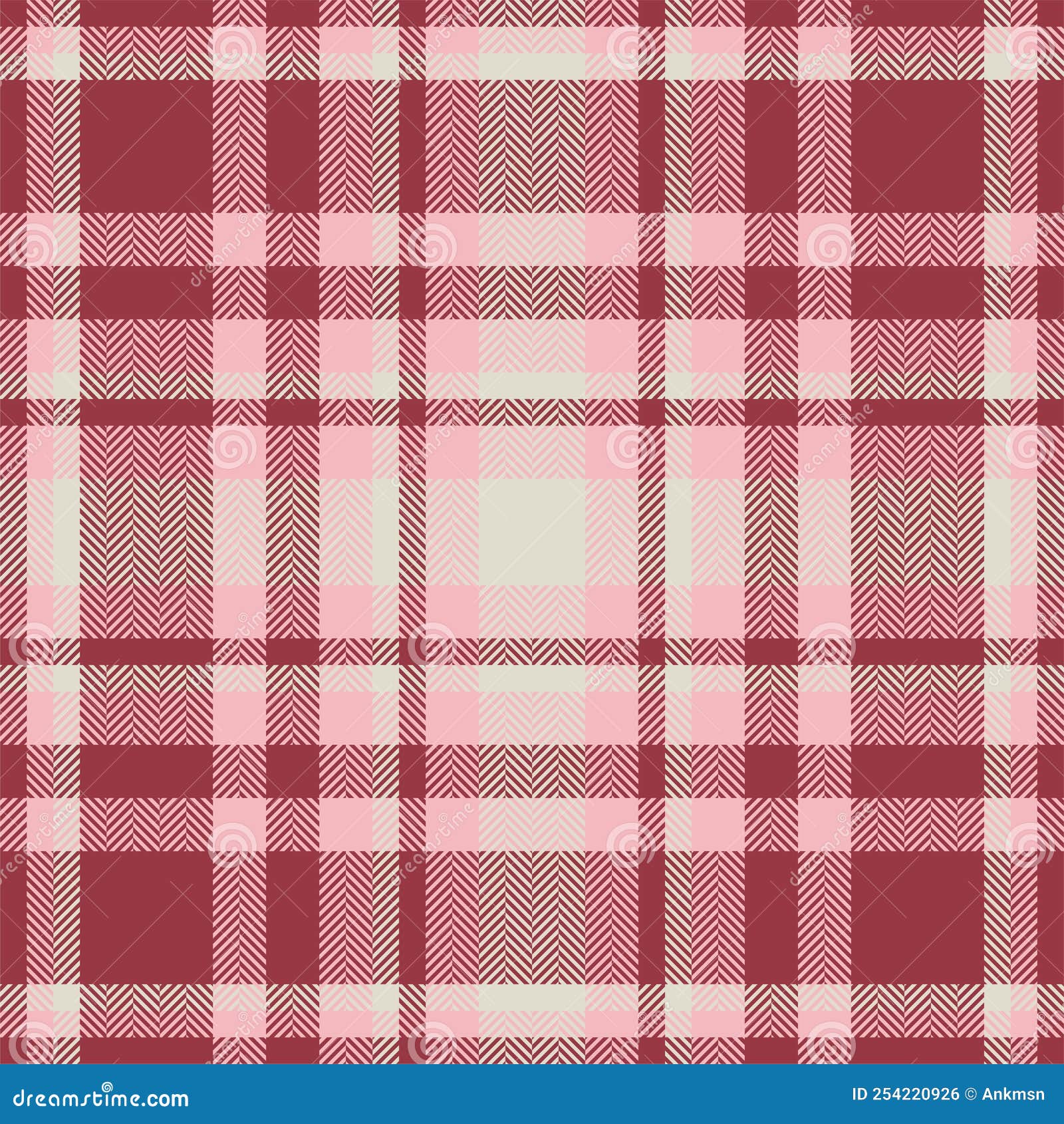Plaid Check Pattern in Pink. Seamless Fabric Texture Stock Vector