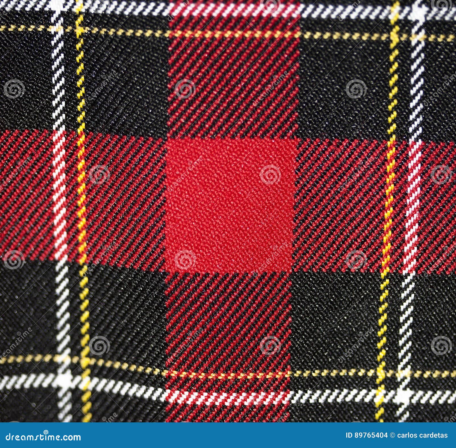 Plaid Fabric Red Scottish Design Stock Photo Image Of Tartan Black