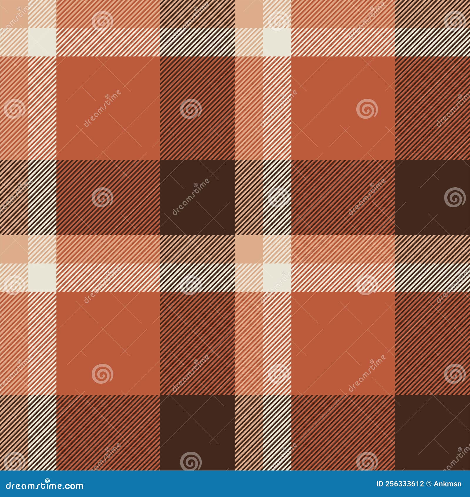 Plaid Seamless Pattern in Orange. Check Fabric Texture Stock Vector