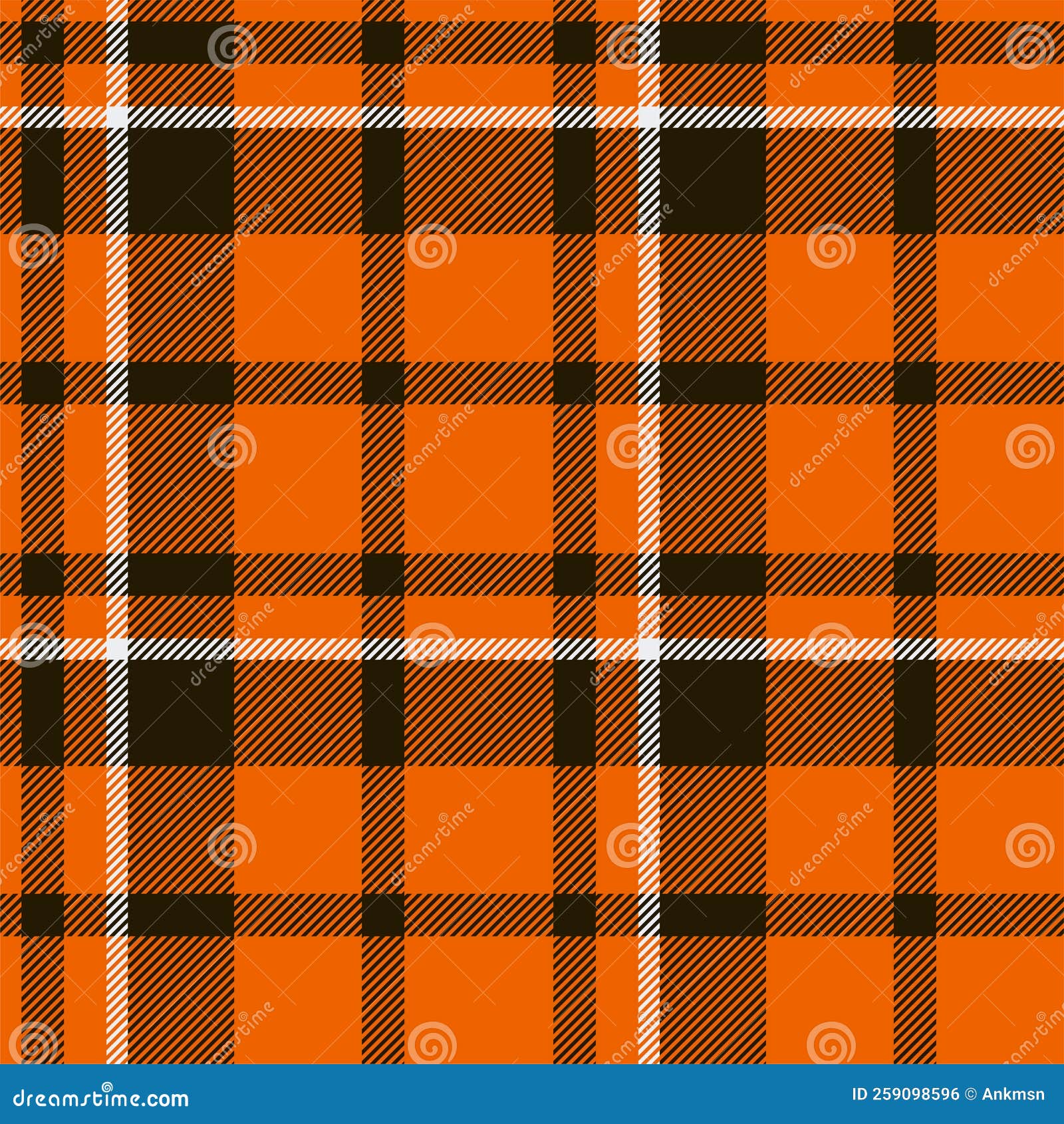 Plaid Seamless Pattern in Orange. Check Fabric Texture Stock Vector