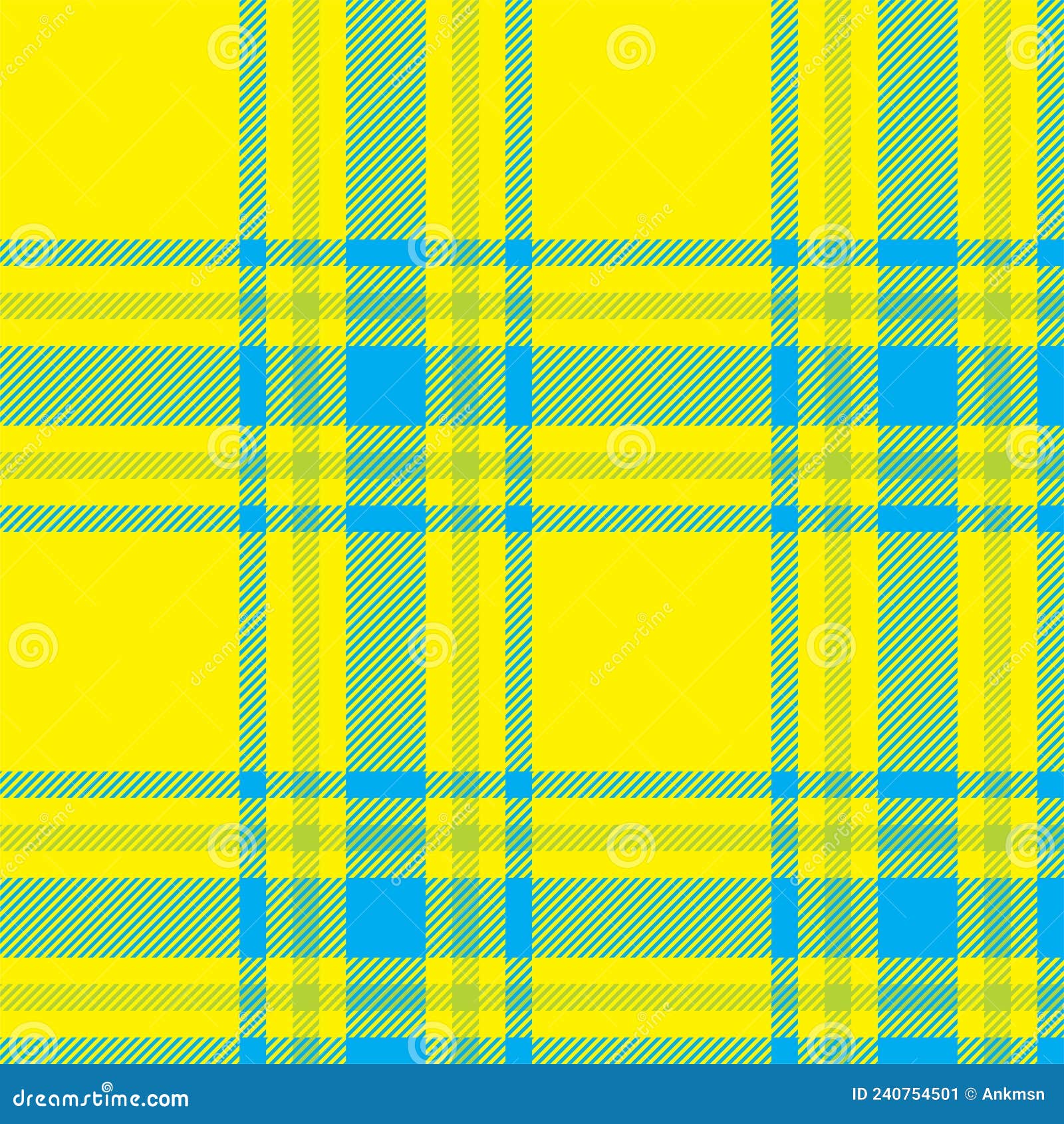 Plaid Seamless Pattern in Yellow. Check Fabric Texture Stock Vector