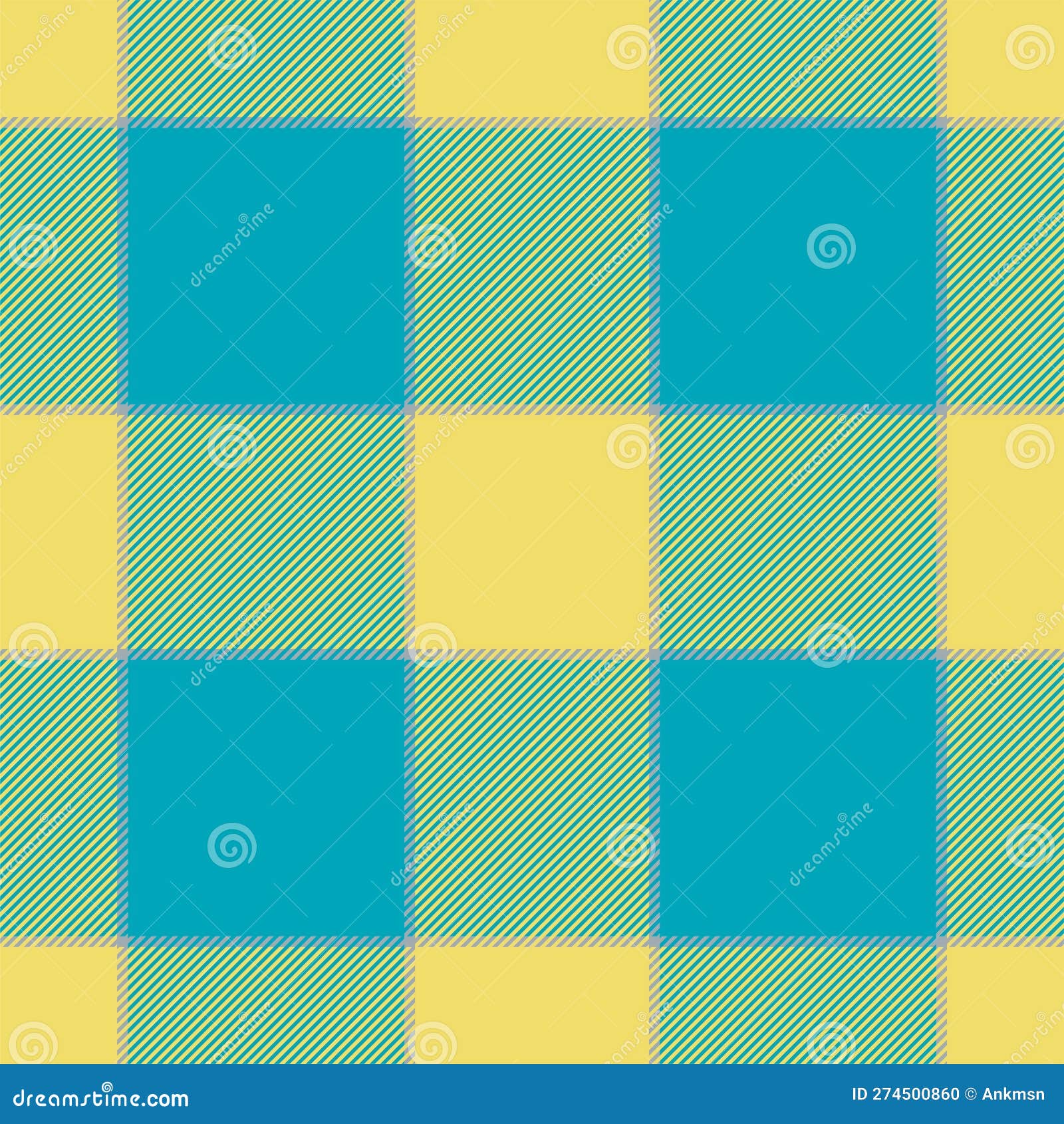 Plaid Seamless Pattern in Yellow. Check Fabric Texture Stock Vector