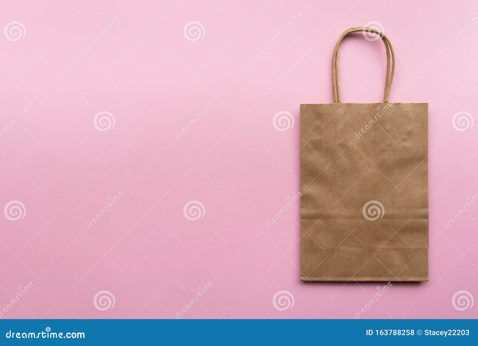 Download Plain Blank Brown Paper Bag On A Pink Background Right ...