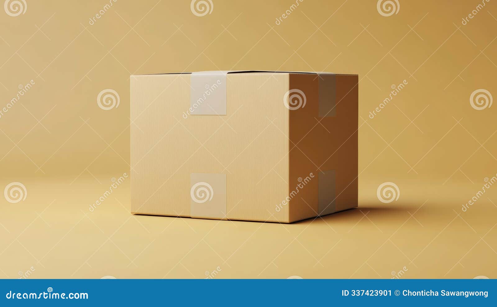 a plain cardboard box on a smooth, warm background, izing shipping, packaging, and storage solutions