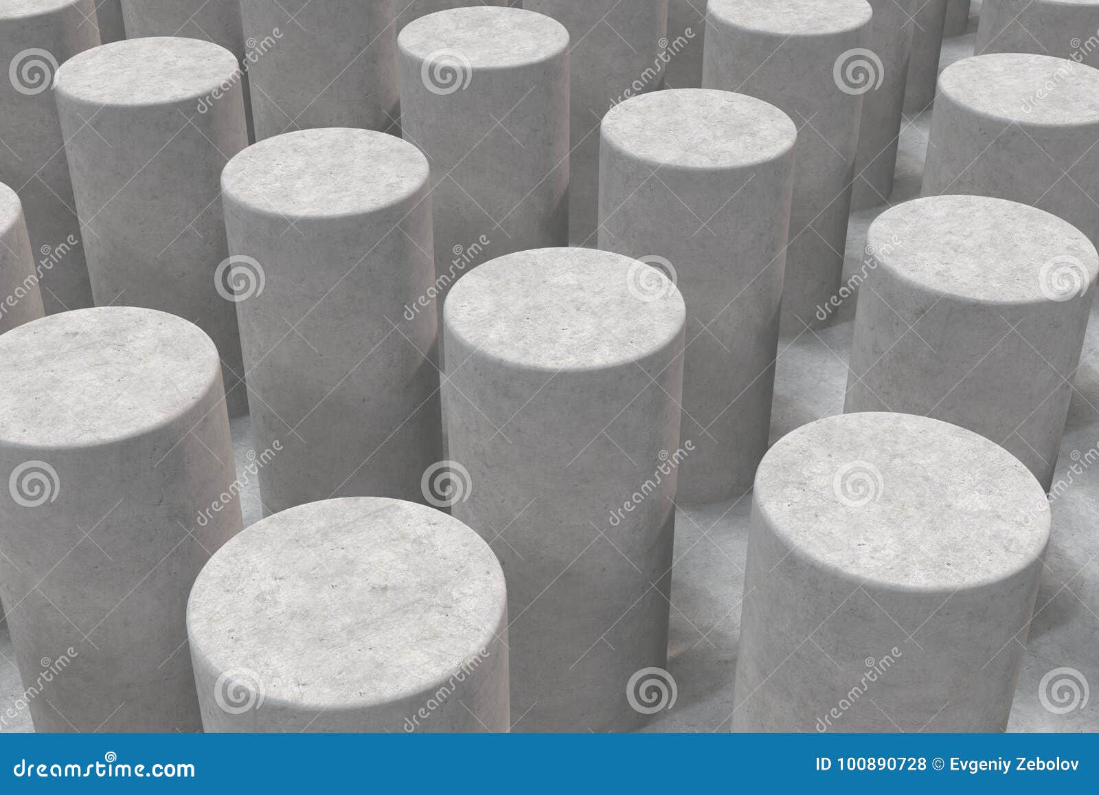 Plain Concrete Surface with Cylinders Stock Illustration Illustration