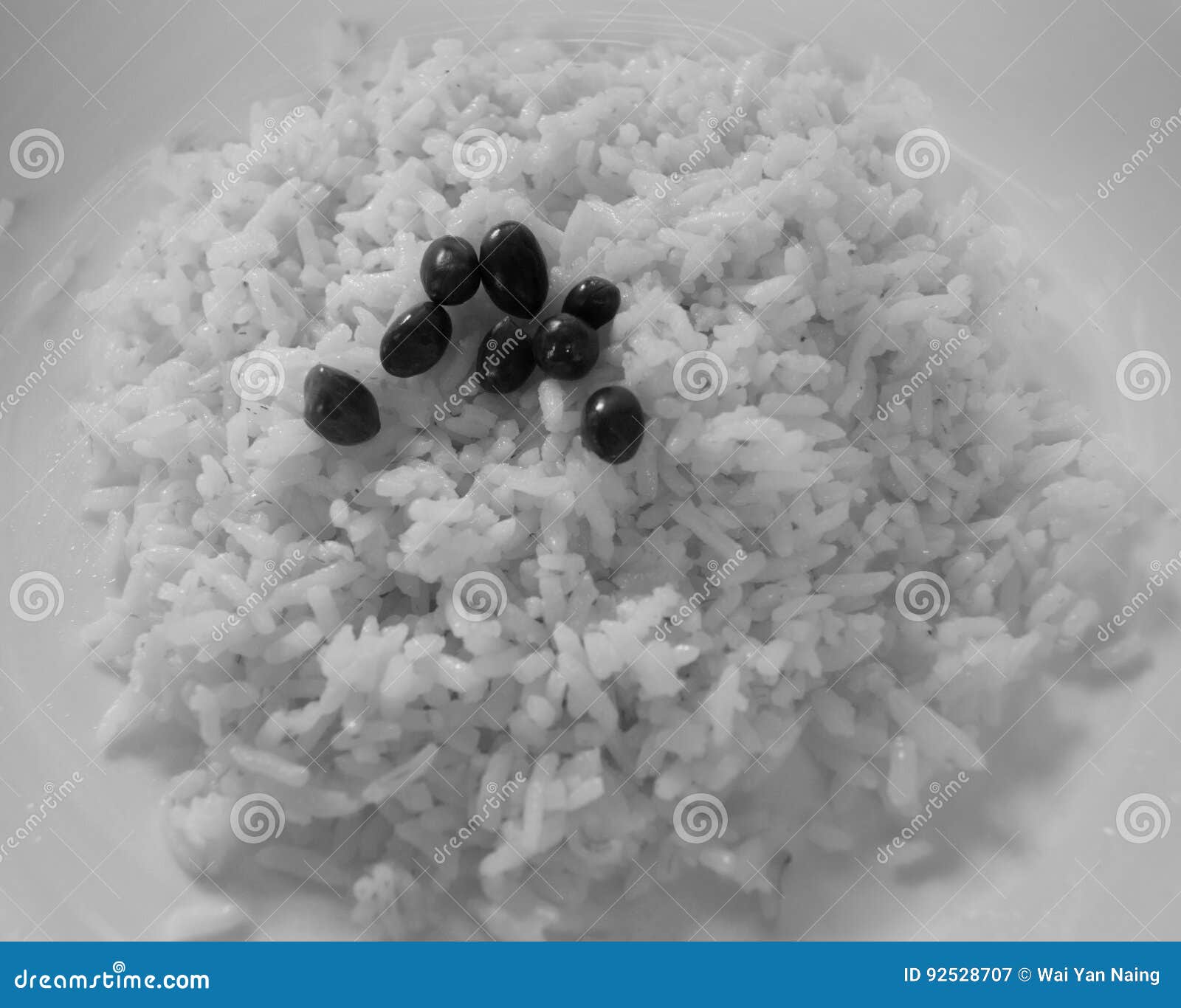 PLAIN COOKED RICE TOPPING with FRIED PEANUTS Stock Image Image of
