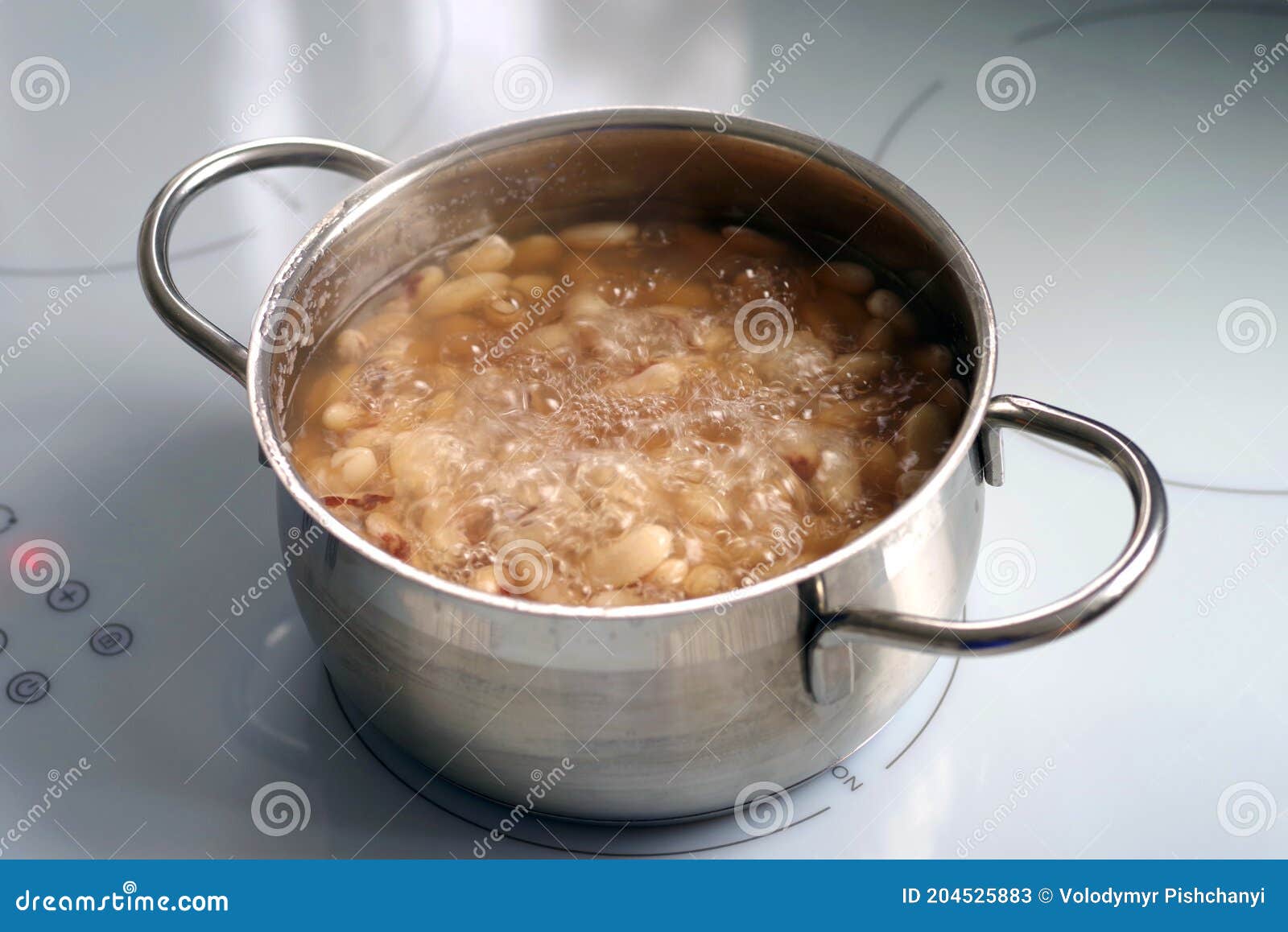 Plain Dry Beans are Cooked in a Saucepan Stock Image Image of healthy