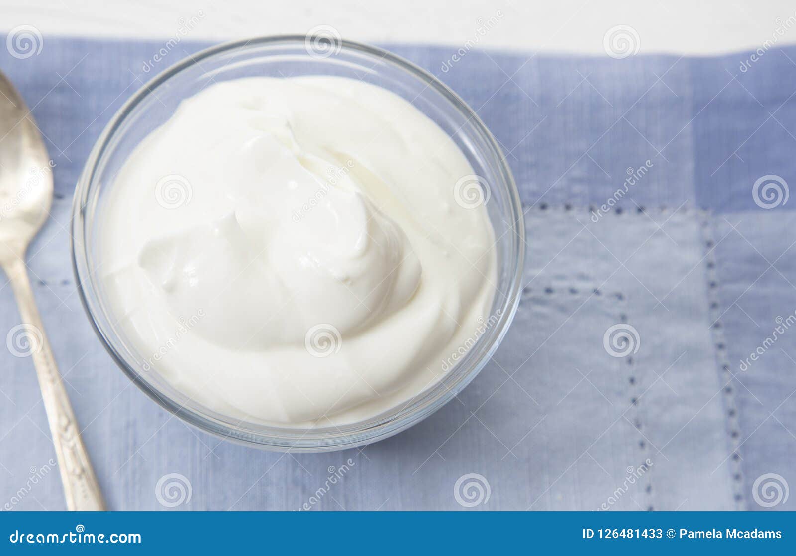 Plain Greek Yogurt stock image. Image of greek, table 126481433