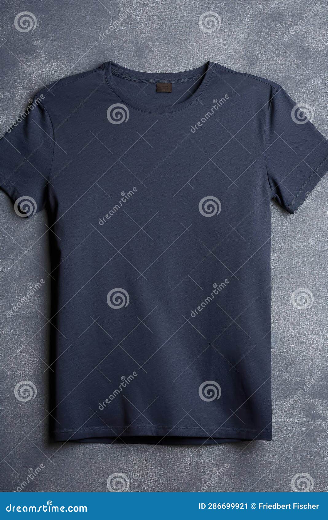 Plain Navy Blue Tshirt Mockup Design, Front View. Stock Illustration ...