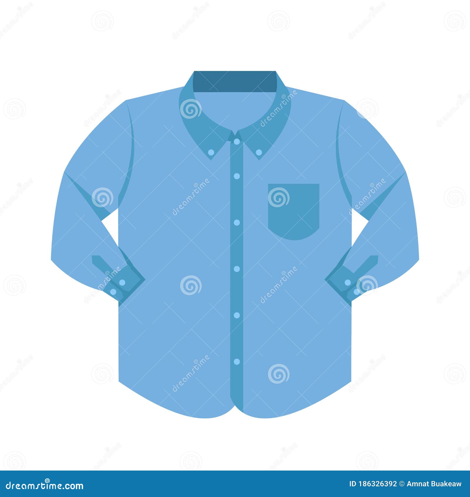 Plain Shirt Clothes Blue Pastel Color Isolated on White Background ...
