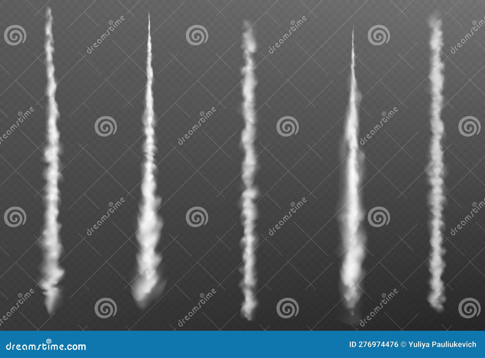 Plane condensation trail with smoke cloud vector 24592870