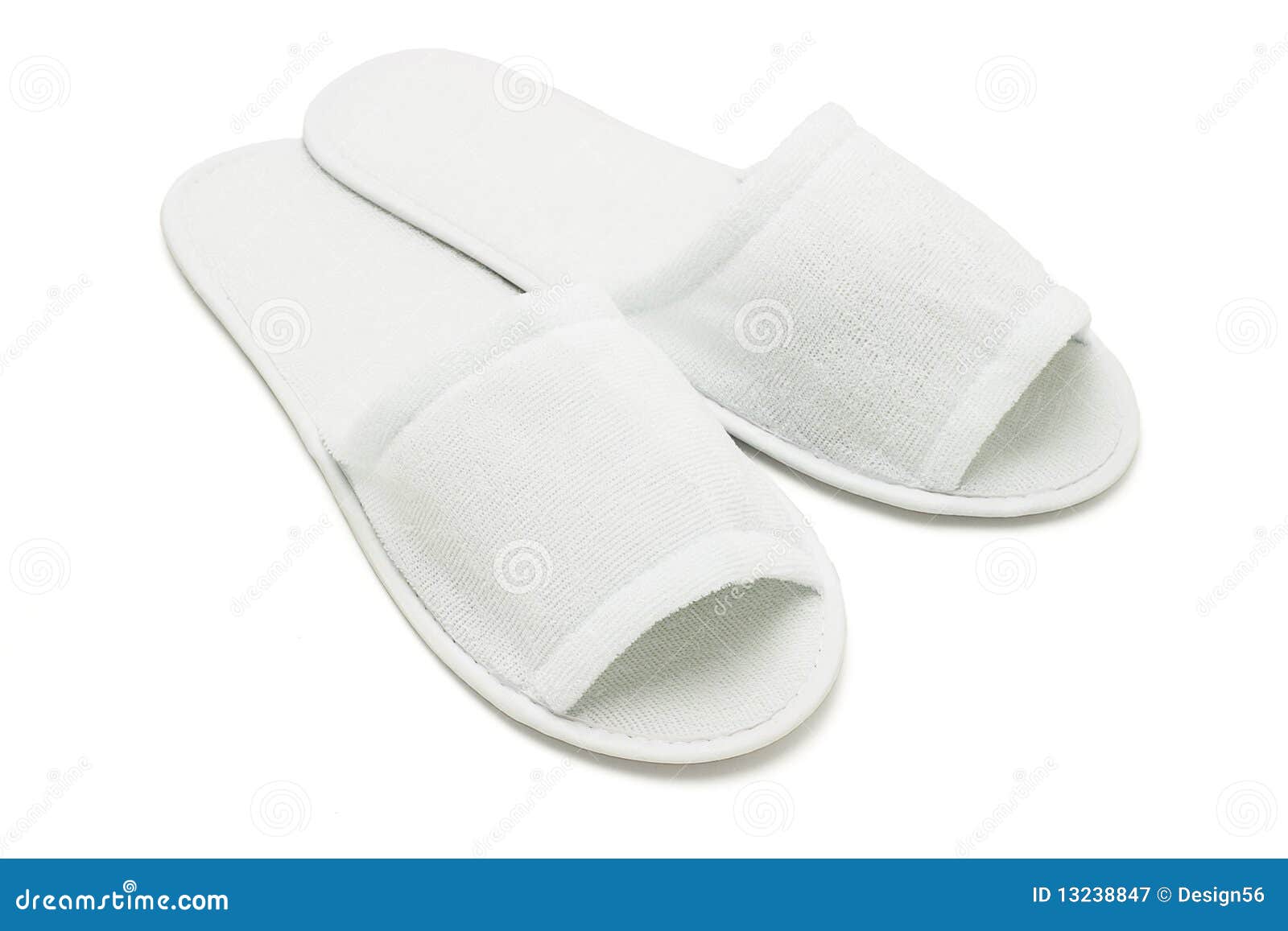 Plain white slippers stock image. Image 