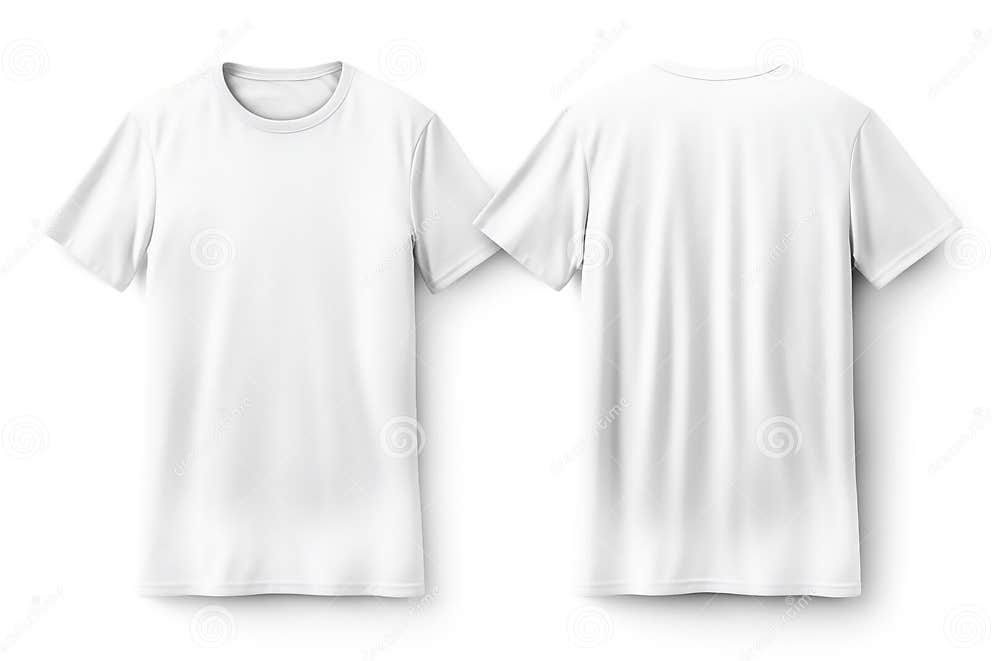 Plain White T-Shirt Mockup Template with Front, Back, and Side View on ...