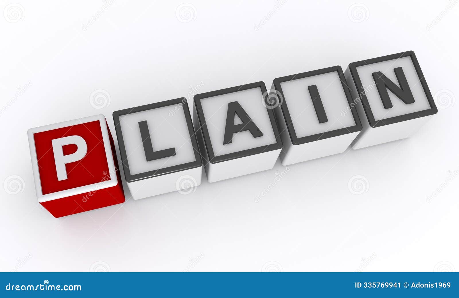 plain word block on white