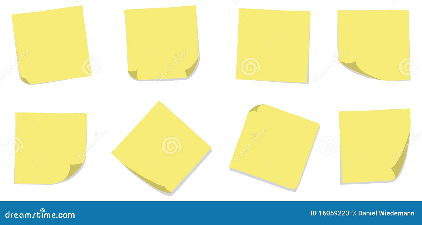 Plain Yellow Sticky Notes stock vector. Illustration of shadow 16059223