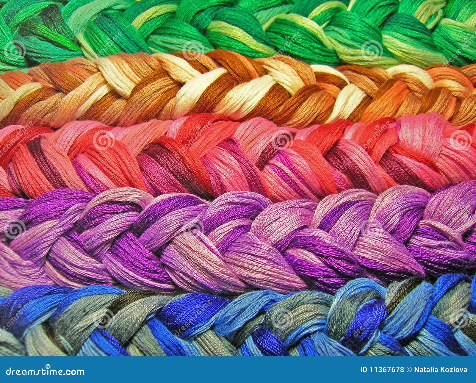 Plait cotton thread stock photo. Image of sewing, green 11367678